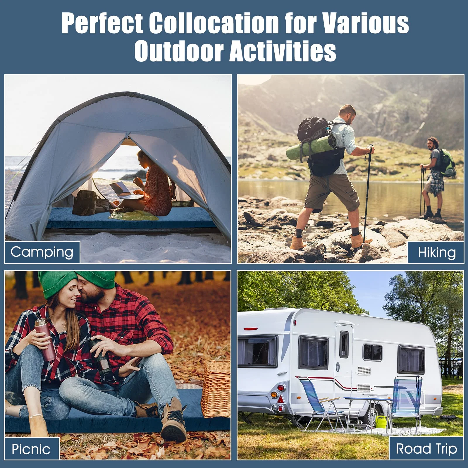 Goplus Memory Foam Camping Mattress, Waterproof Roll Up Floor Mattress with Carrying Bag - Image 9