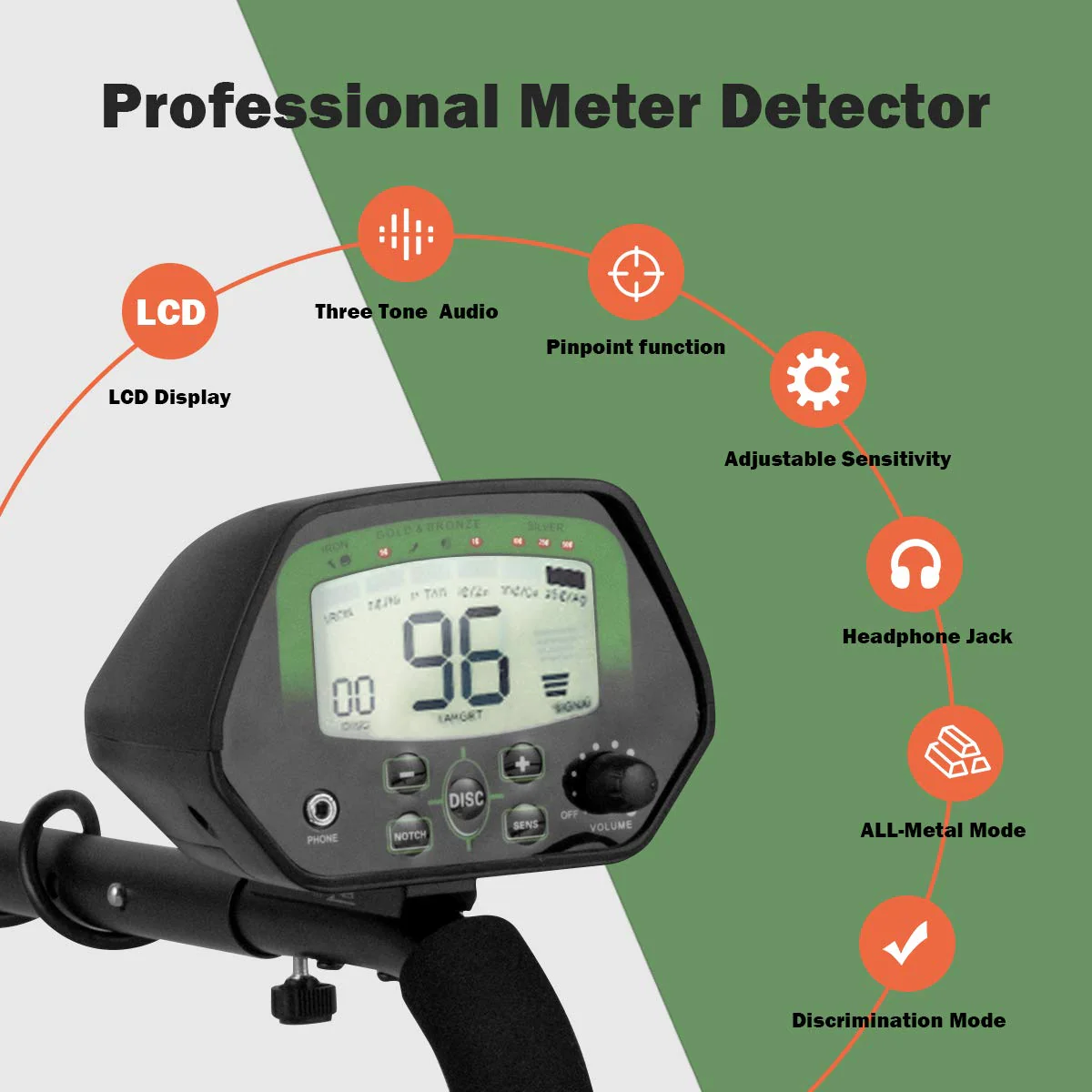 GOPLUS Metal Detector Kit for Adults, Metal Finder Treasures Seeking Tool (Black) - Image 4
