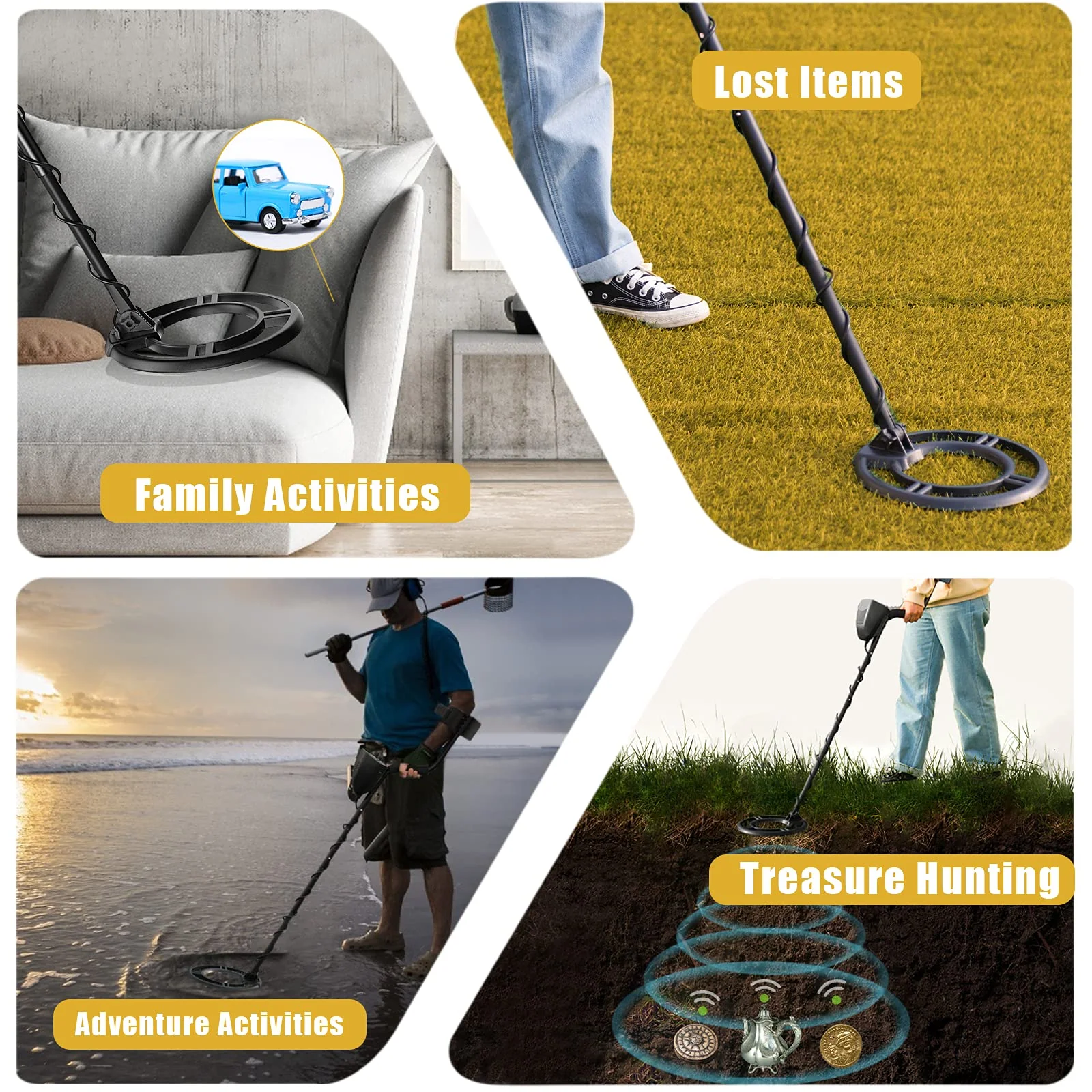 GOPLUS Metal Detector Kit for Adults, Metal Finder Treasures Seeking Tool (Black) - Image 7