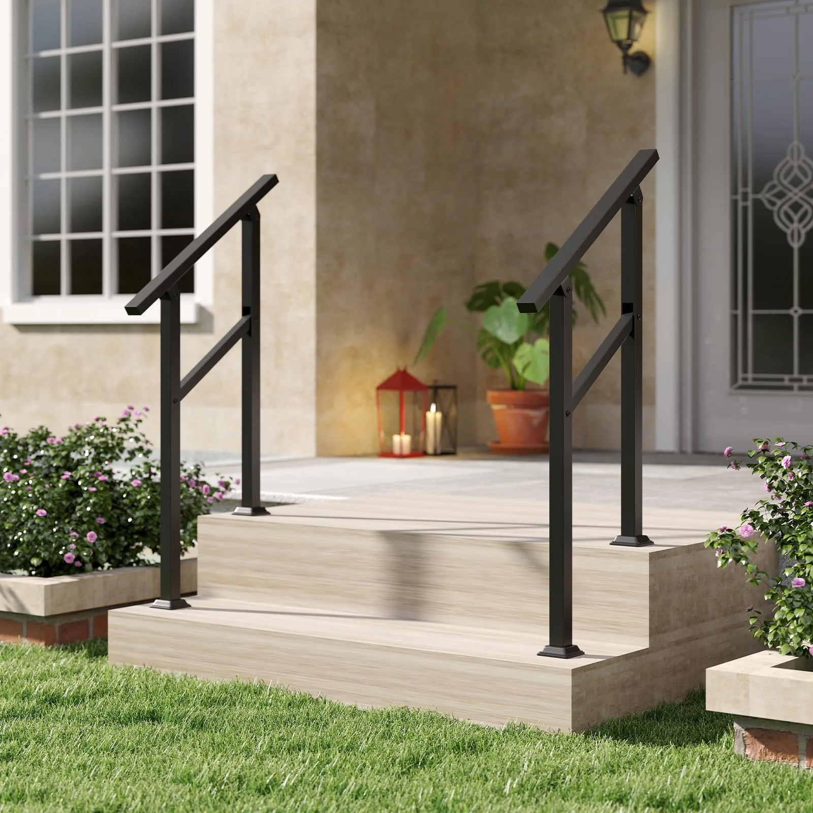 Goplus Metal Hand Rail Fits 0-2 Steps with Flexible Angle Adjustment - Image 8