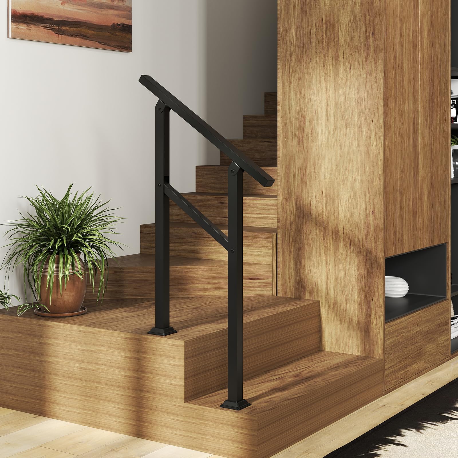 Goplus Metal Hand Rail Fits 0-2 Steps with Flexible Angle Adjustment - Image 9