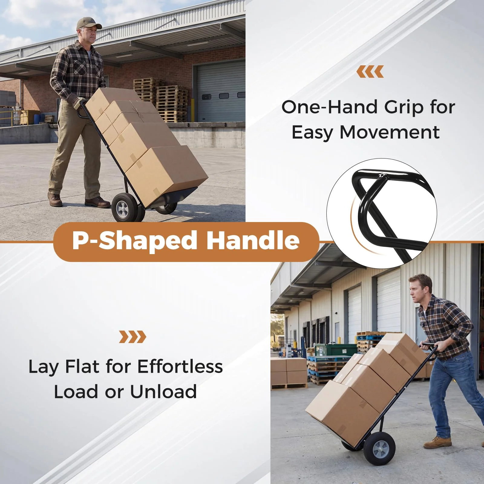 Goplus Metal Hand Truck Heavy-Duty 600 LBS Moving Dolly Cart - Image 5