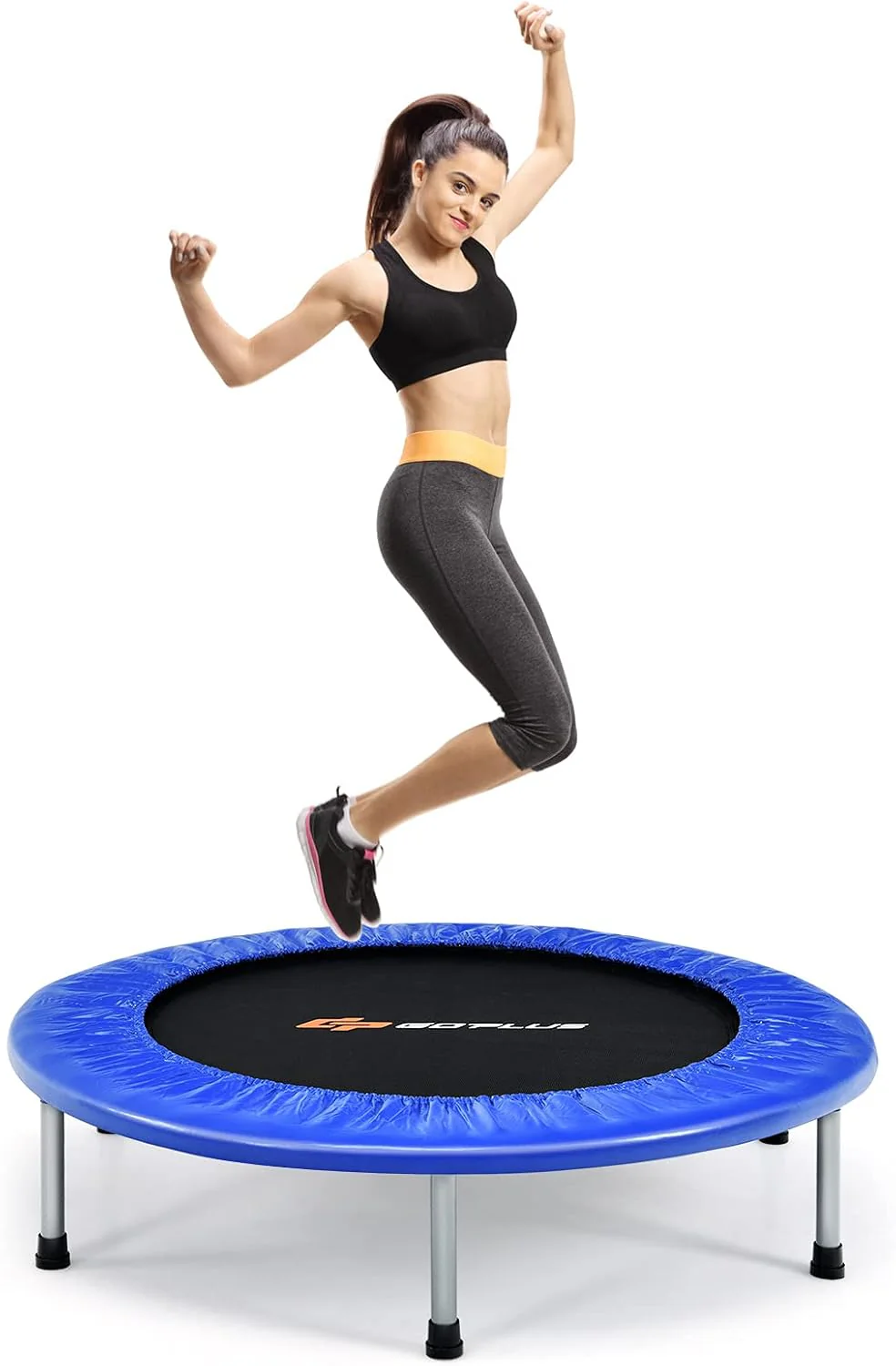 Goplus Mini Folding Trampoline, 36inch Foldable Fitness Rebounder for Adults - Image 10
