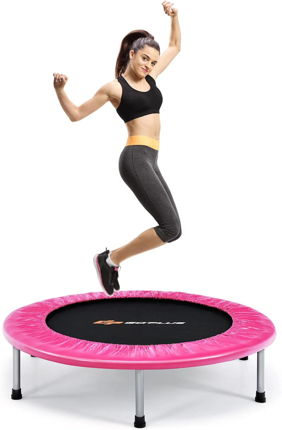 Goplus Mini Folding Trampoline, 36inch Foldable Fitness Rebounder for Adults - Image 11