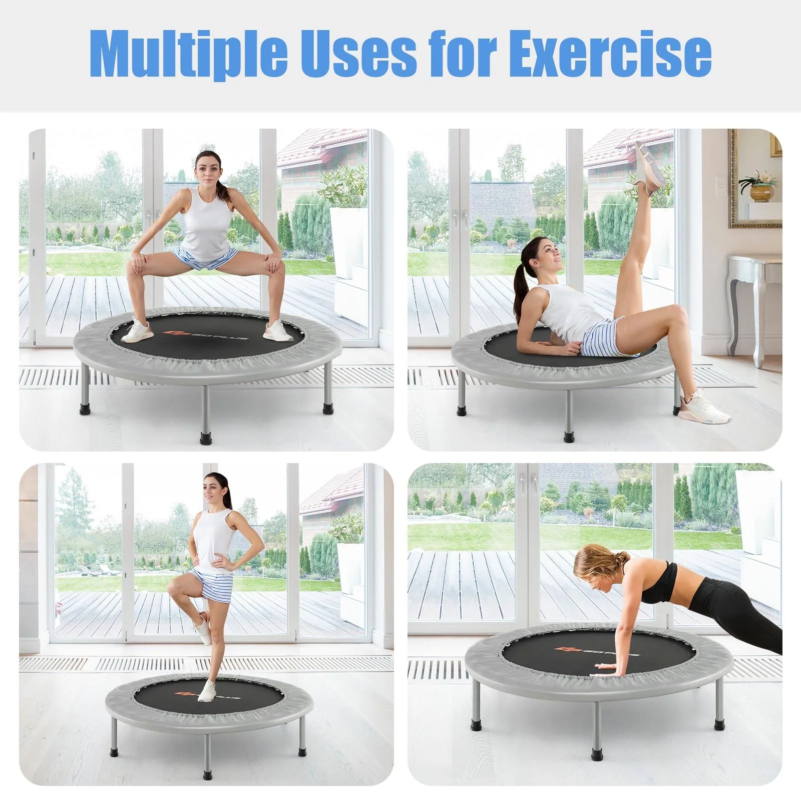 Goplus Mini Folding Trampoline, 36inch Foldable Fitness Rebounder for Adults - Image 6