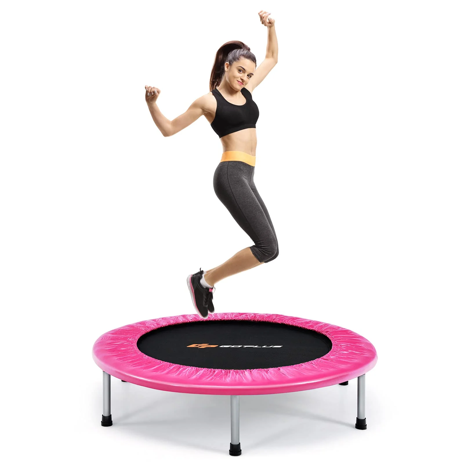 Goplus Mini Folding Trampoline, Foldable Fitness Rebounder for Children - Image 10