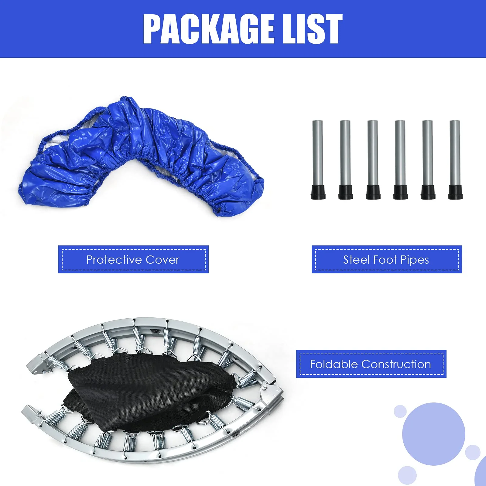 Goplus Mini Folding Trampoline, Foldable Fitness Rebounder for Children - Image 9