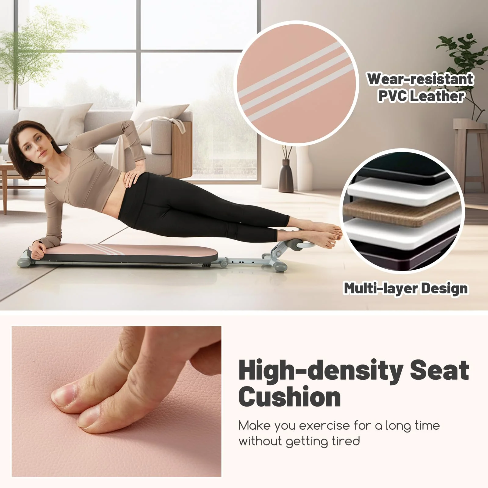 Goplus Multifunctional Sit Up Bench, Workout Bench w/3 Gear Adjustable Angles & Adjustable Length - Image 4