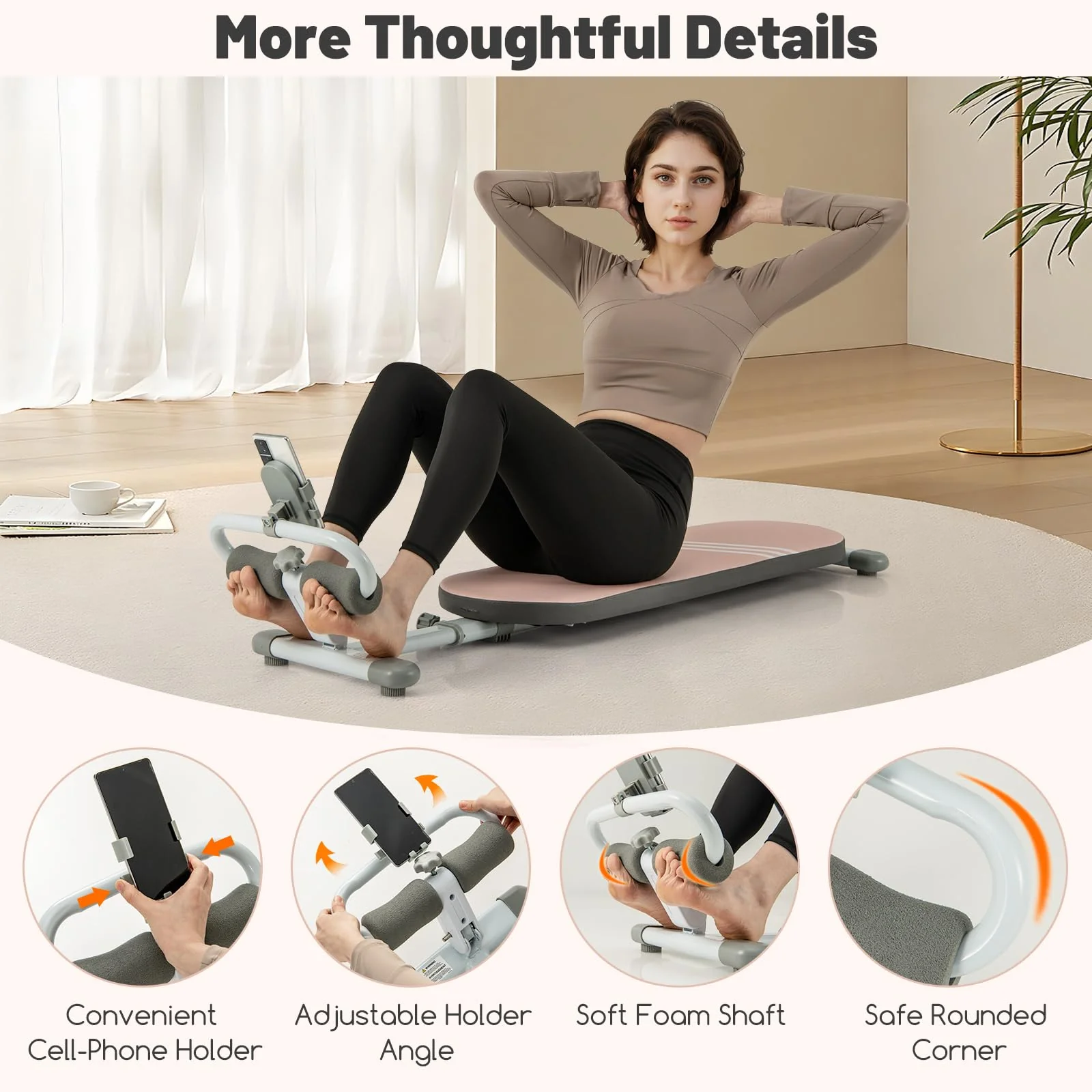 Goplus Multifunctional Sit Up Bench, Workout Bench w/3 Gear Adjustable Angles & Adjustable Length - Image 5