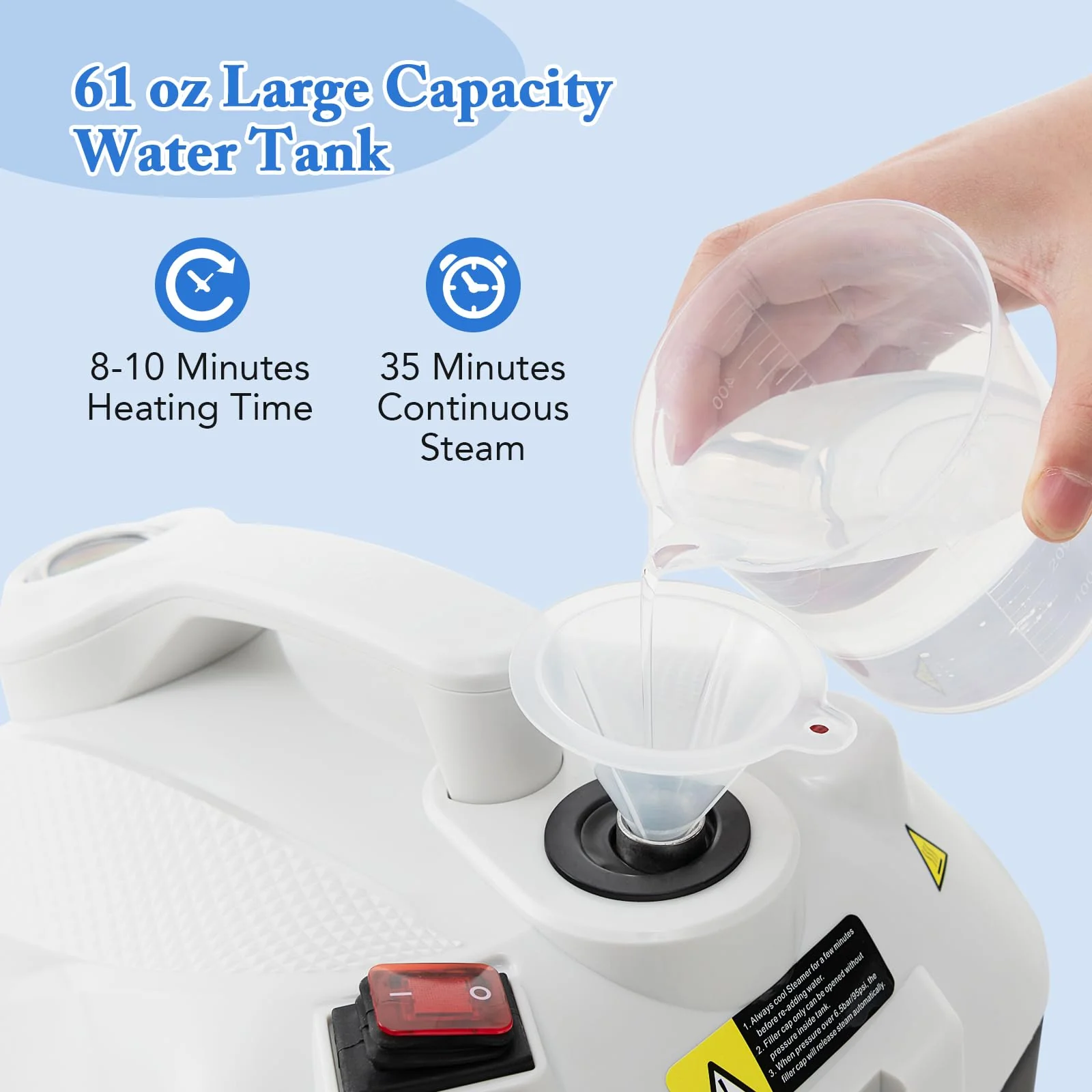 Goplus Multipurpose Steam Cleaner, 1800W Portable Household Steamer with 15 Accessories - Image 3