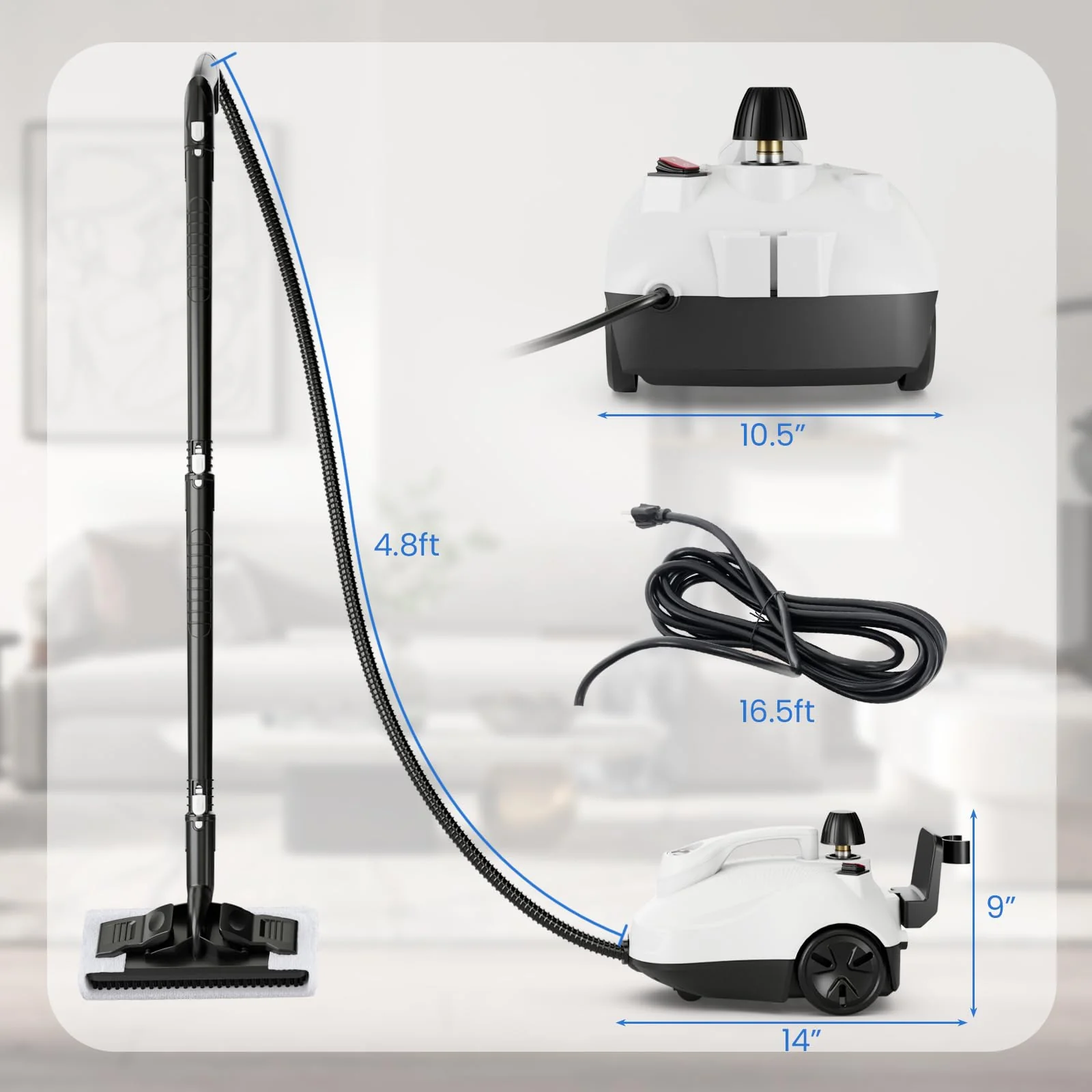 Goplus Multipurpose Steam Cleaner, 1800W Portable Household Steamer with 15 Accessories - Image 7