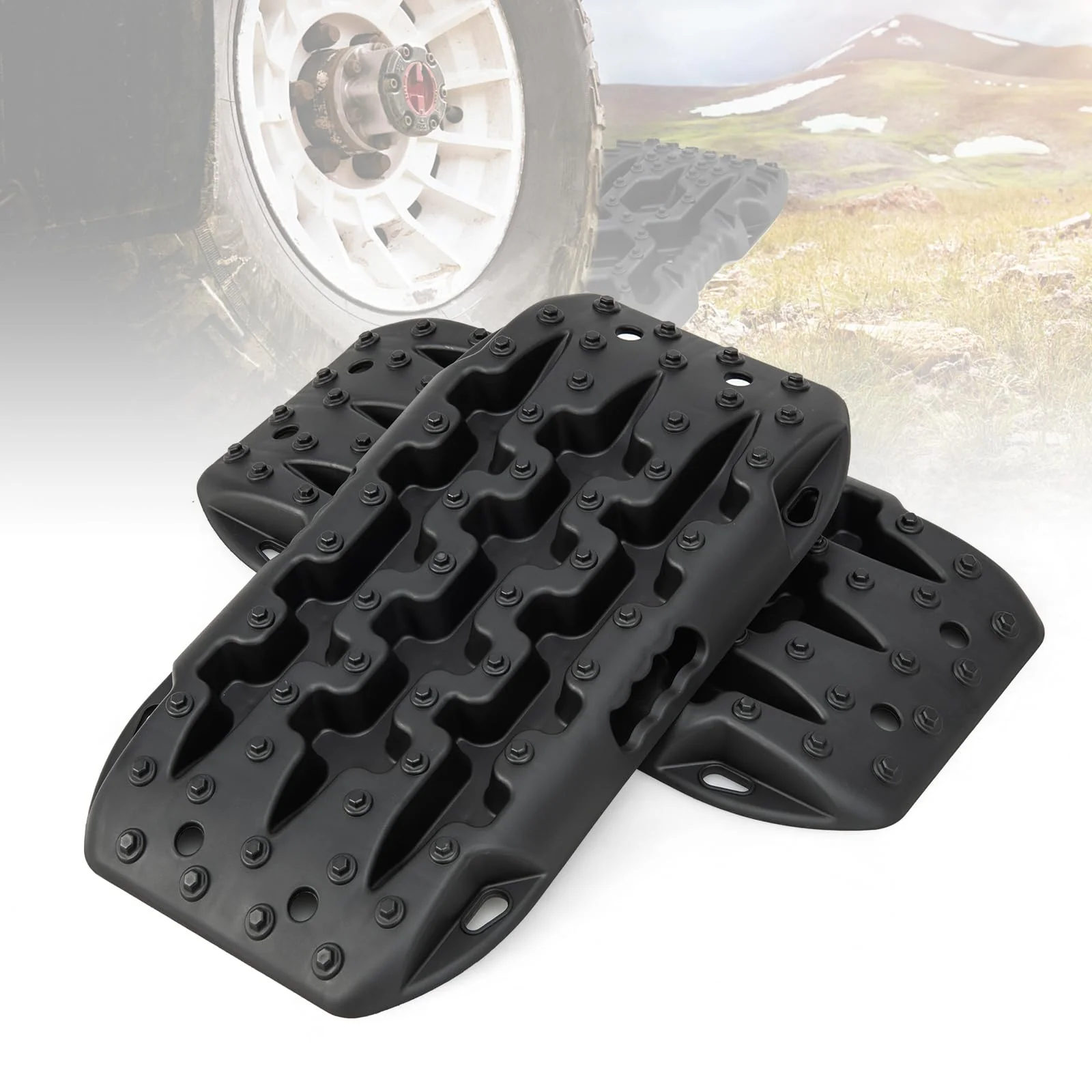 Goplus Off-Road Traction Boards, 2 PCS 4WD Large Recovery Traction Tracks Mats - Image 10
