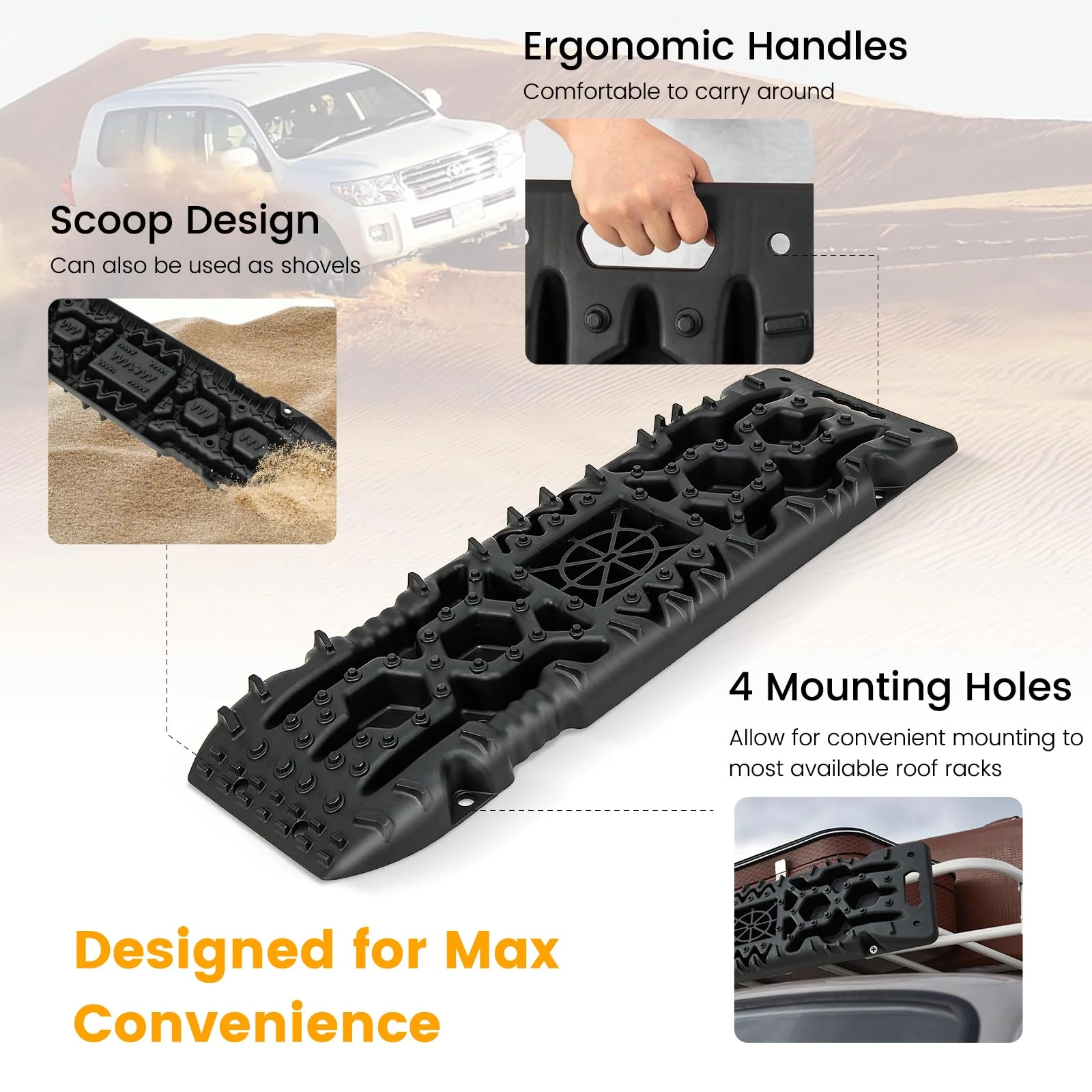 Goplus Off-Road Traction Boards, 2 PCS 4WD Large Recovery Traction Tracks Mats - Image 11