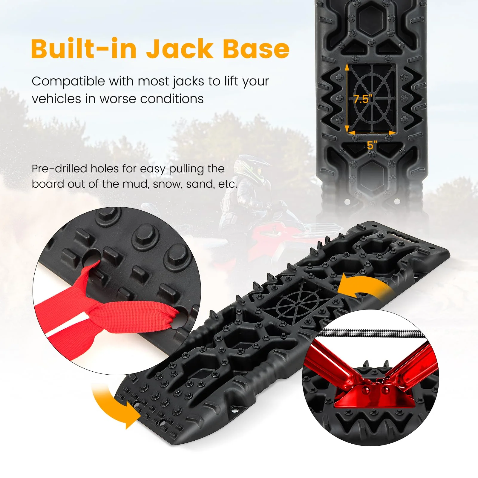 Goplus Off-Road Traction Boards, 2 PCS 4WD Large Recovery Traction Tracks Mats - Image 13