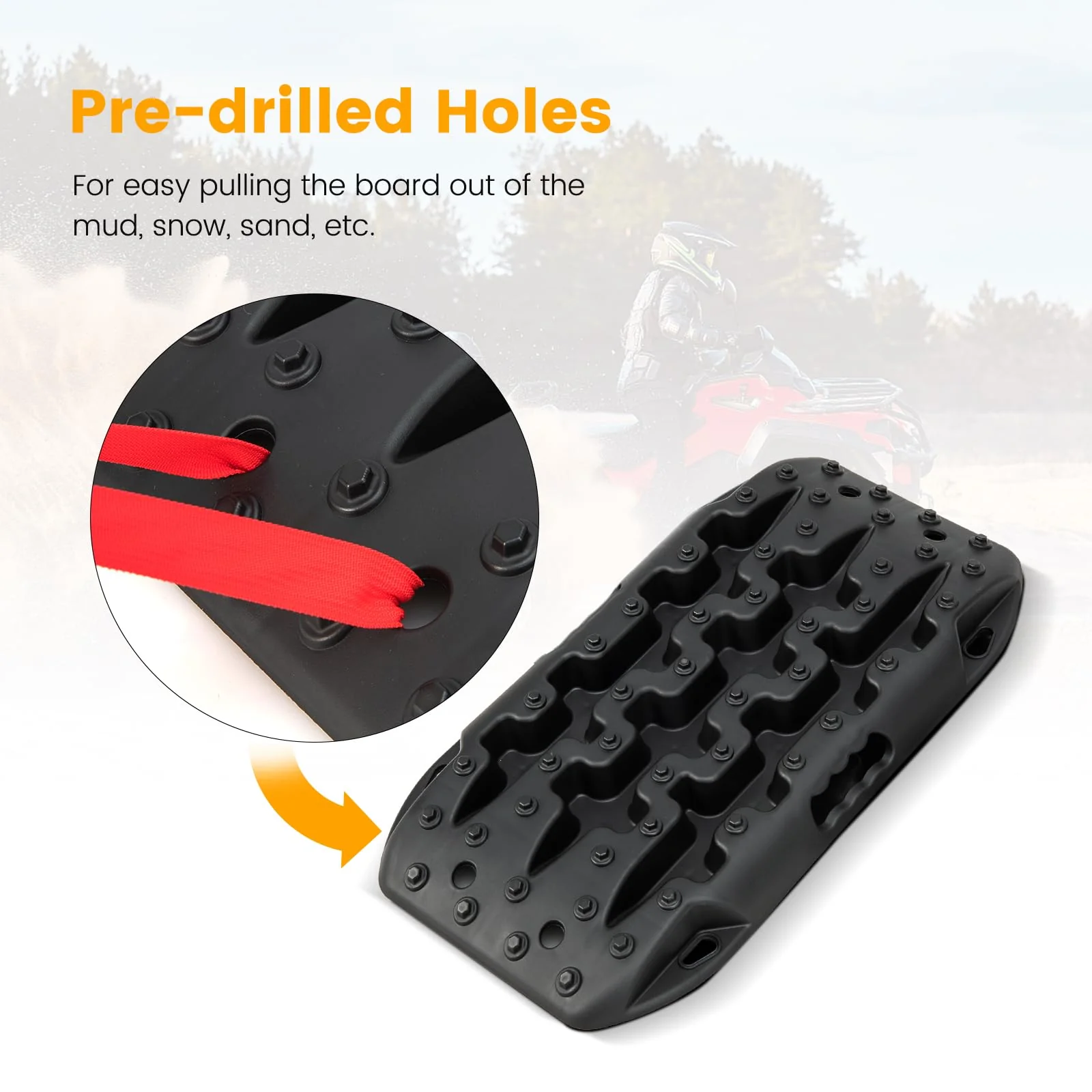 Goplus Off-Road Traction Boards, 2 PCS 4WD Large Recovery Traction Tracks Mats - Image 4