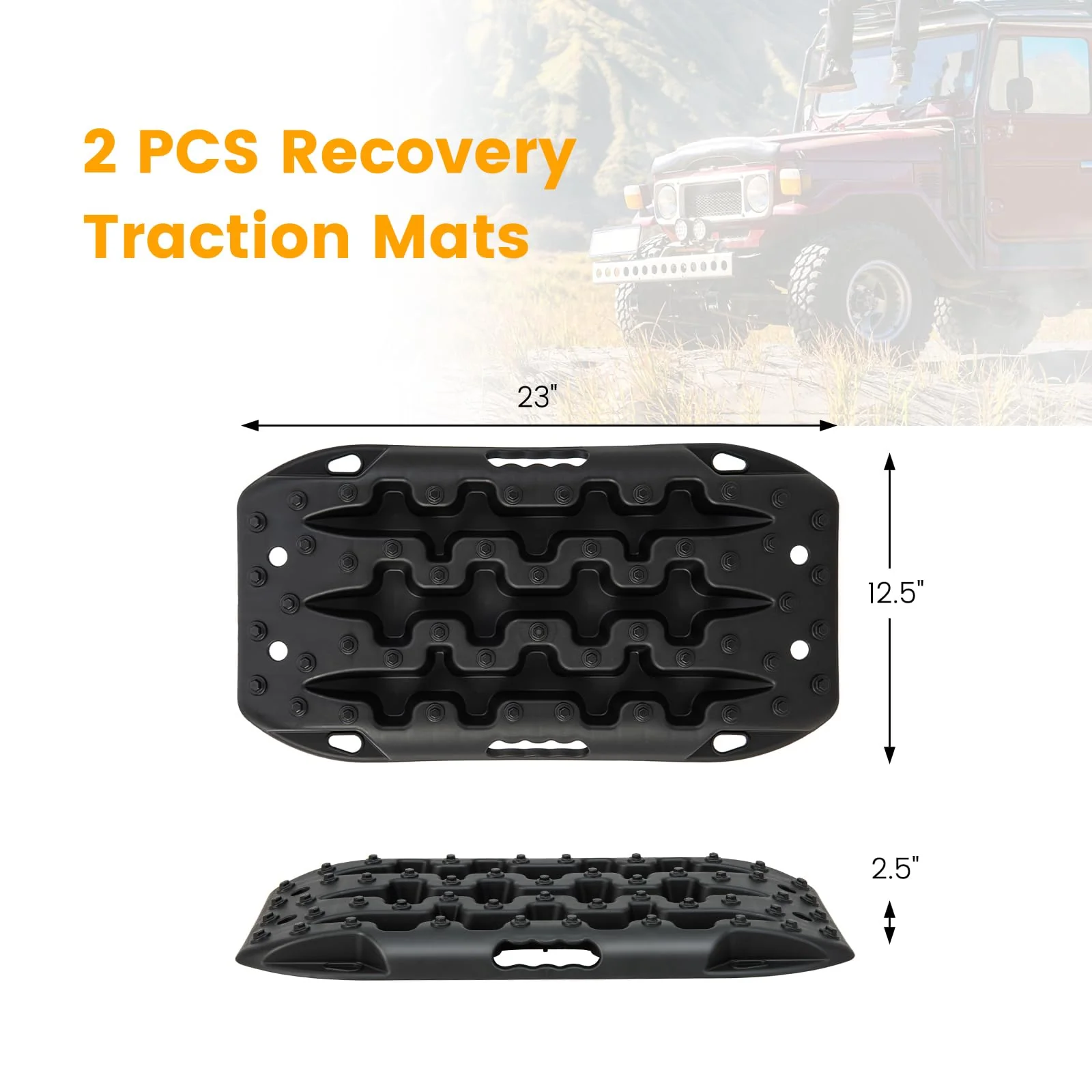 Goplus Off-Road Traction Boards, 2 PCS 4WD Large Recovery Traction Tracks Mats - Image 6