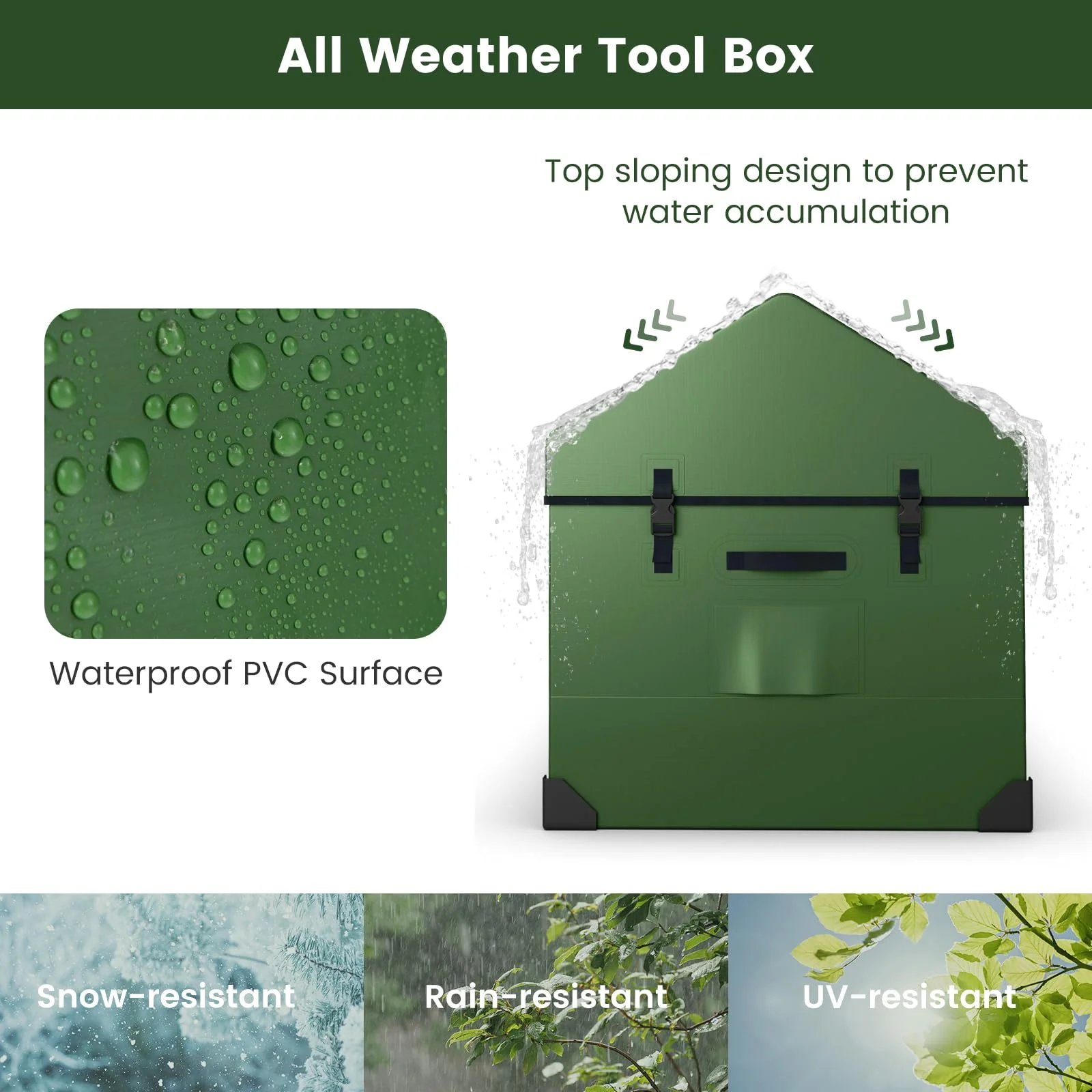 Goplus Outdoor Storage Box, 174 Gallon All Weather Outside Storage Container w/Convenient Handles - Image 3