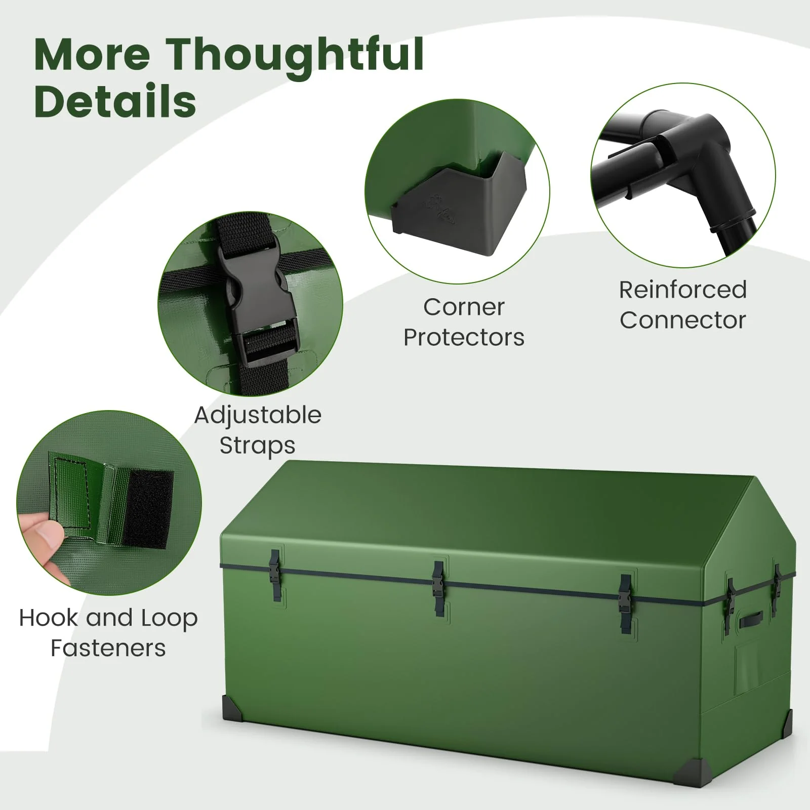Goplus Outdoor Storage Box, 174 Gallon All Weather Outside Storage Container w/Convenient Handles - Image 4