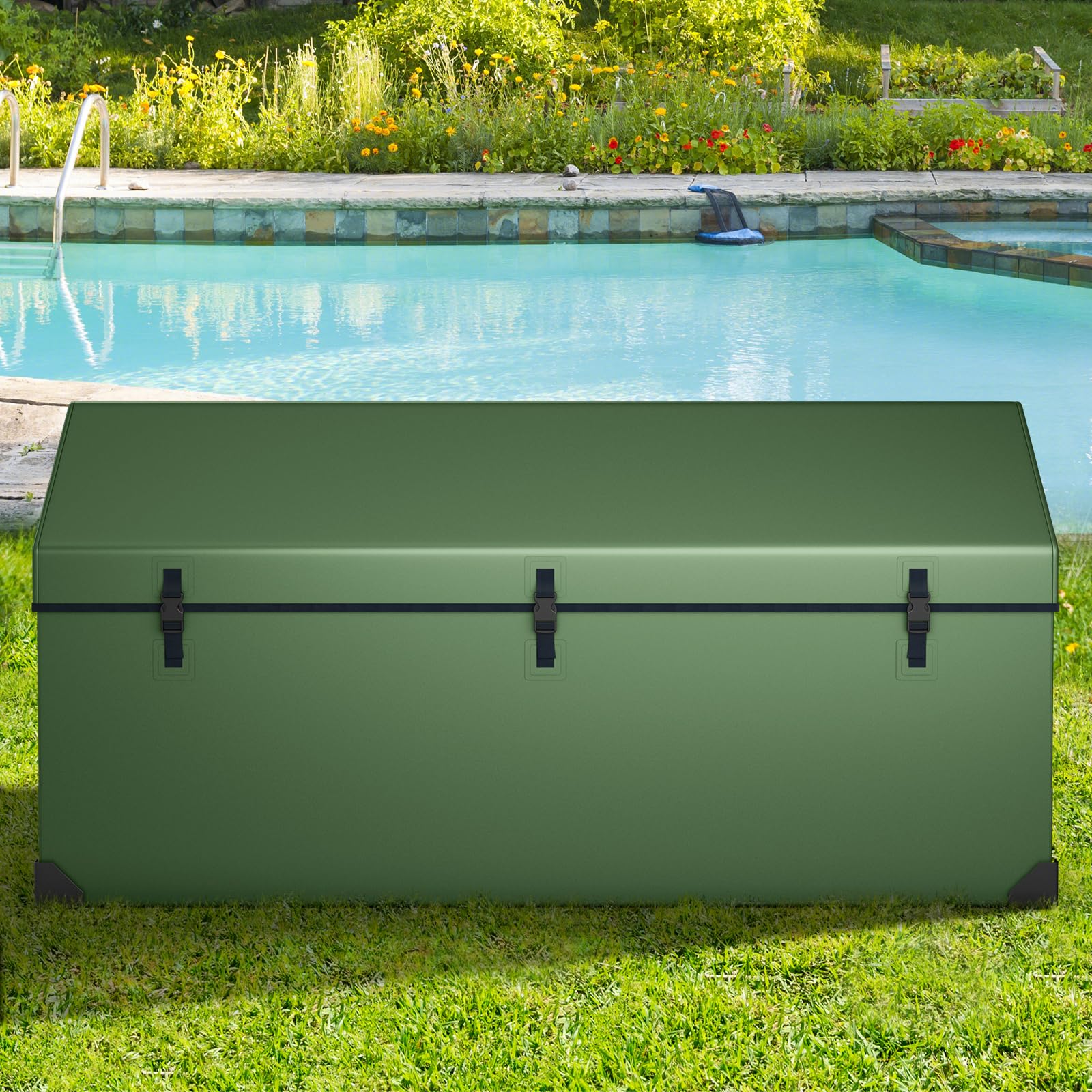 Goplus Outdoor Storage Box, 174 Gallon All Weather Outside Storage Container w/Convenient Handles - Image 7