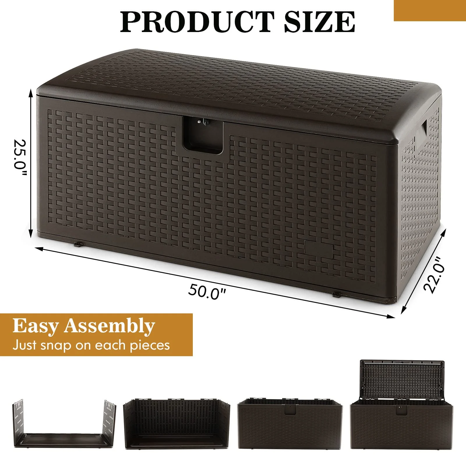 Goplus Outdoor Storage Box, 31 73 100 Gallon Waterproof Resin Patio Storage Box with Lockable Lid, Side Handle for Pillows, Cushions - Image 25