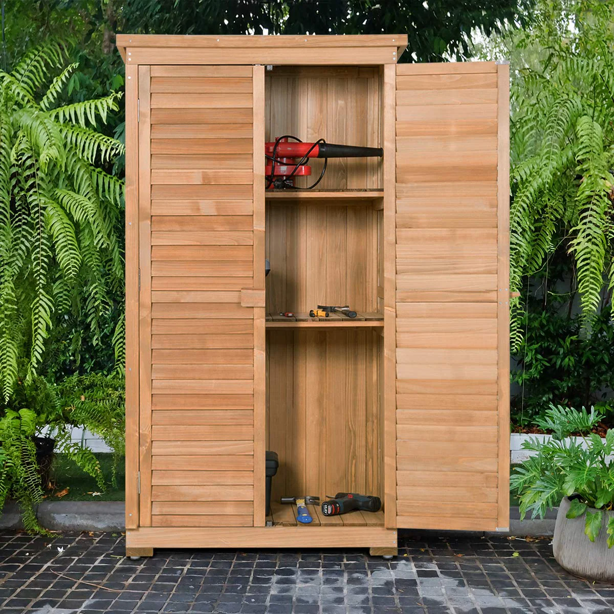Goplus Outdoor Storage Cabinet - Image 2