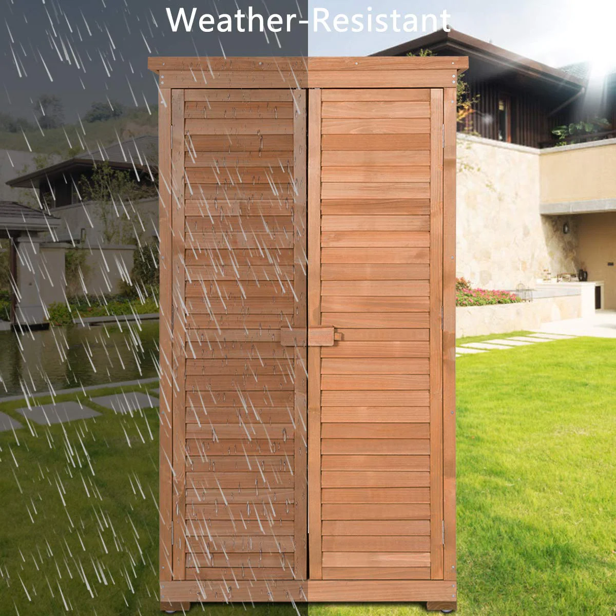 Goplus Outdoor Storage Cabinet - Image 3