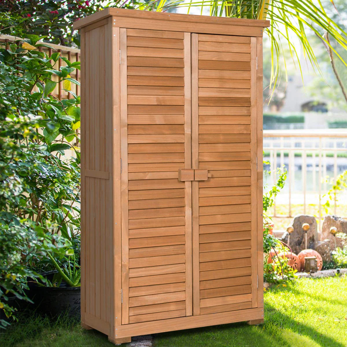 Goplus Outdoor Storage Cabinet - Image 5