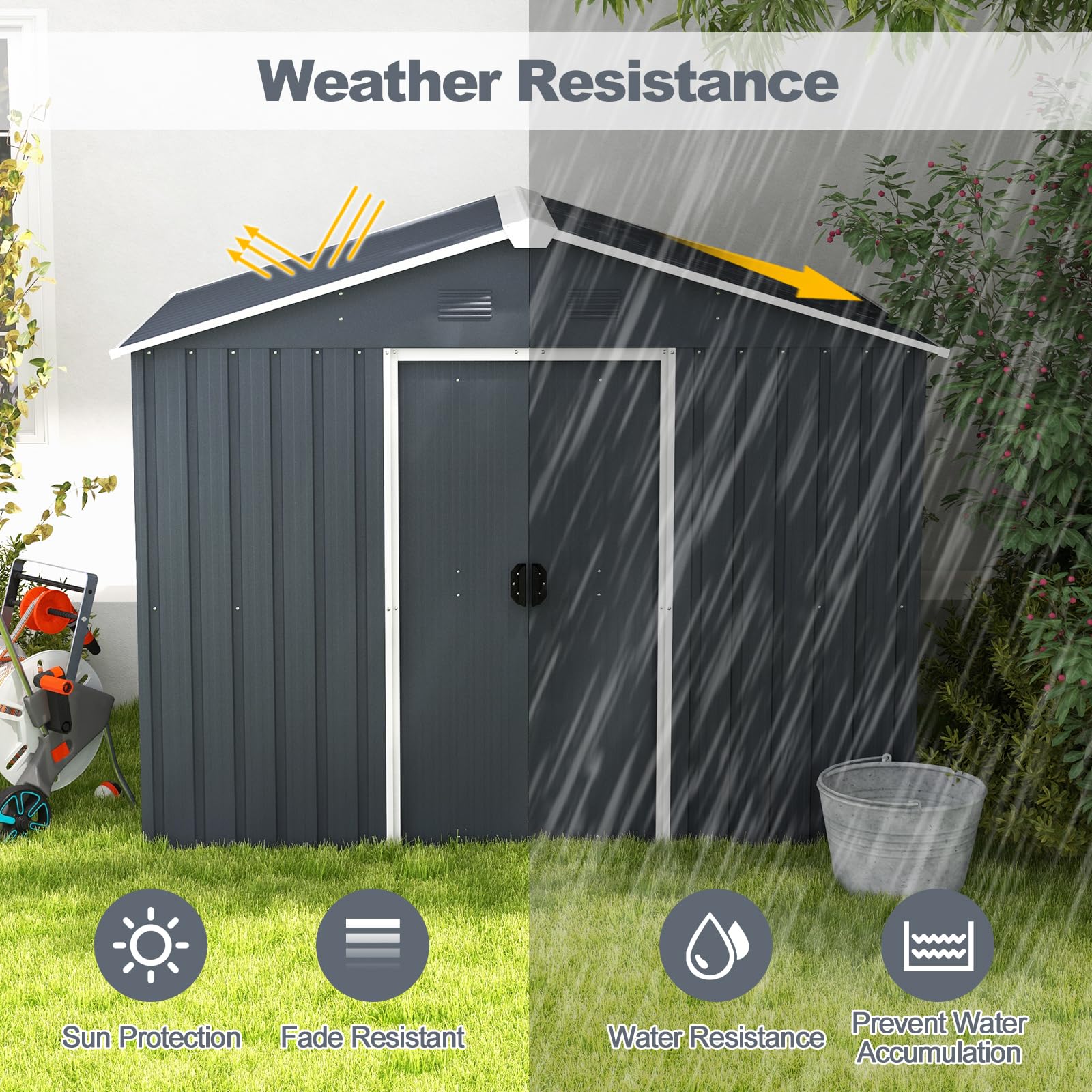 Goplus Outdoor Storage Shed with Floor - Image 6