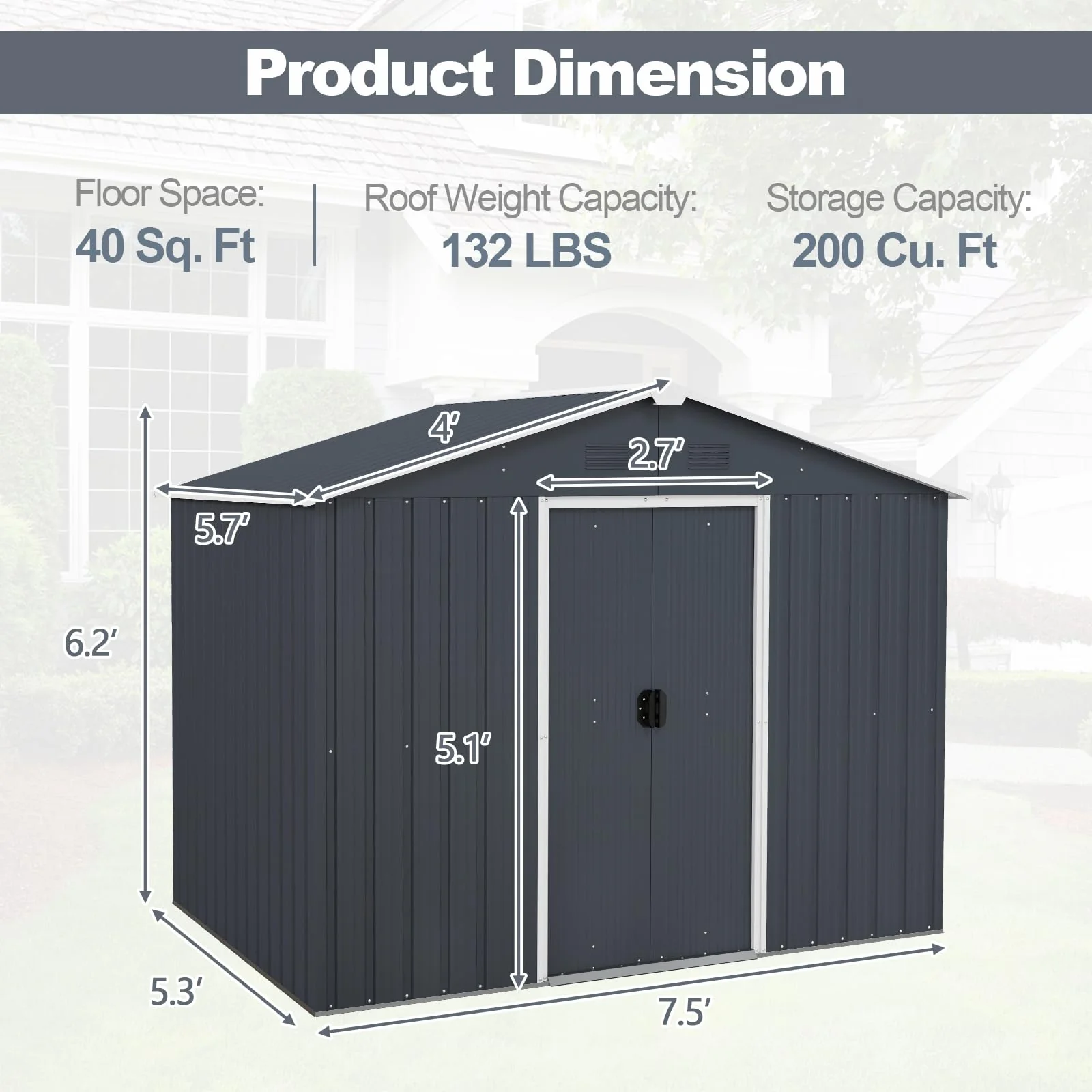 Goplus Outdoor Storage Shed with Floor - Image 8