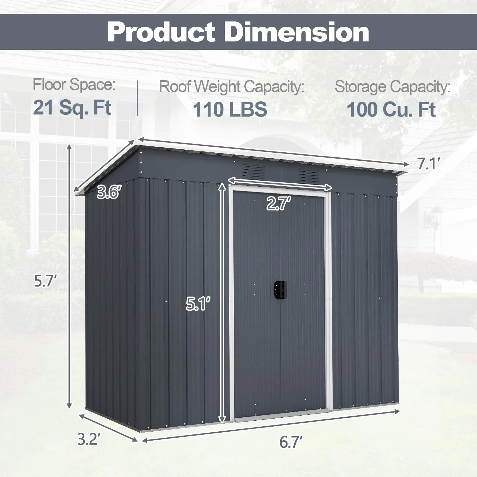 Goplus Outdoor Storage Shed with Floor Base - Image 8