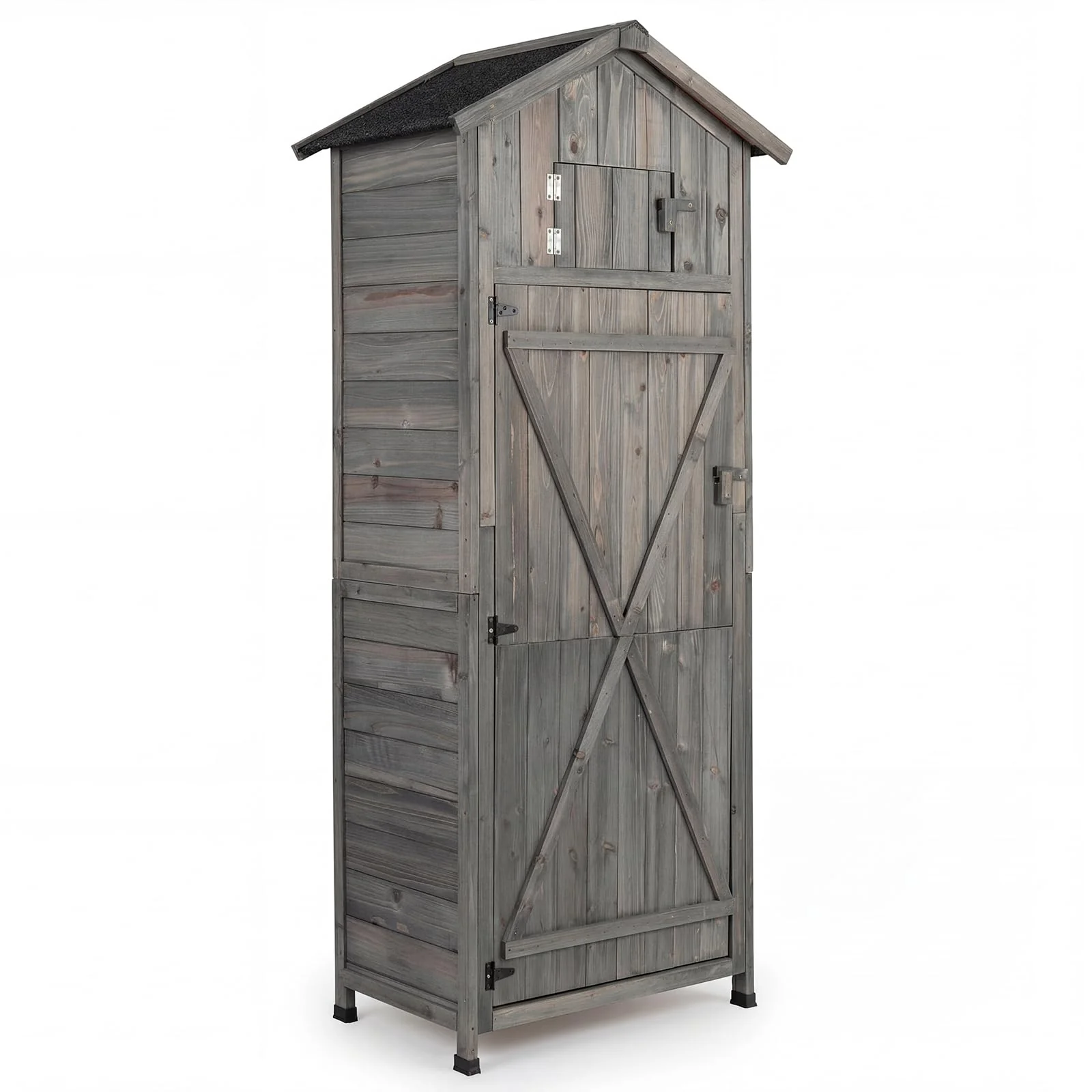 Goplus Outdoor Storage Shed, Wooden Garden Storage Cabinet with Lockable Doors - Image 10