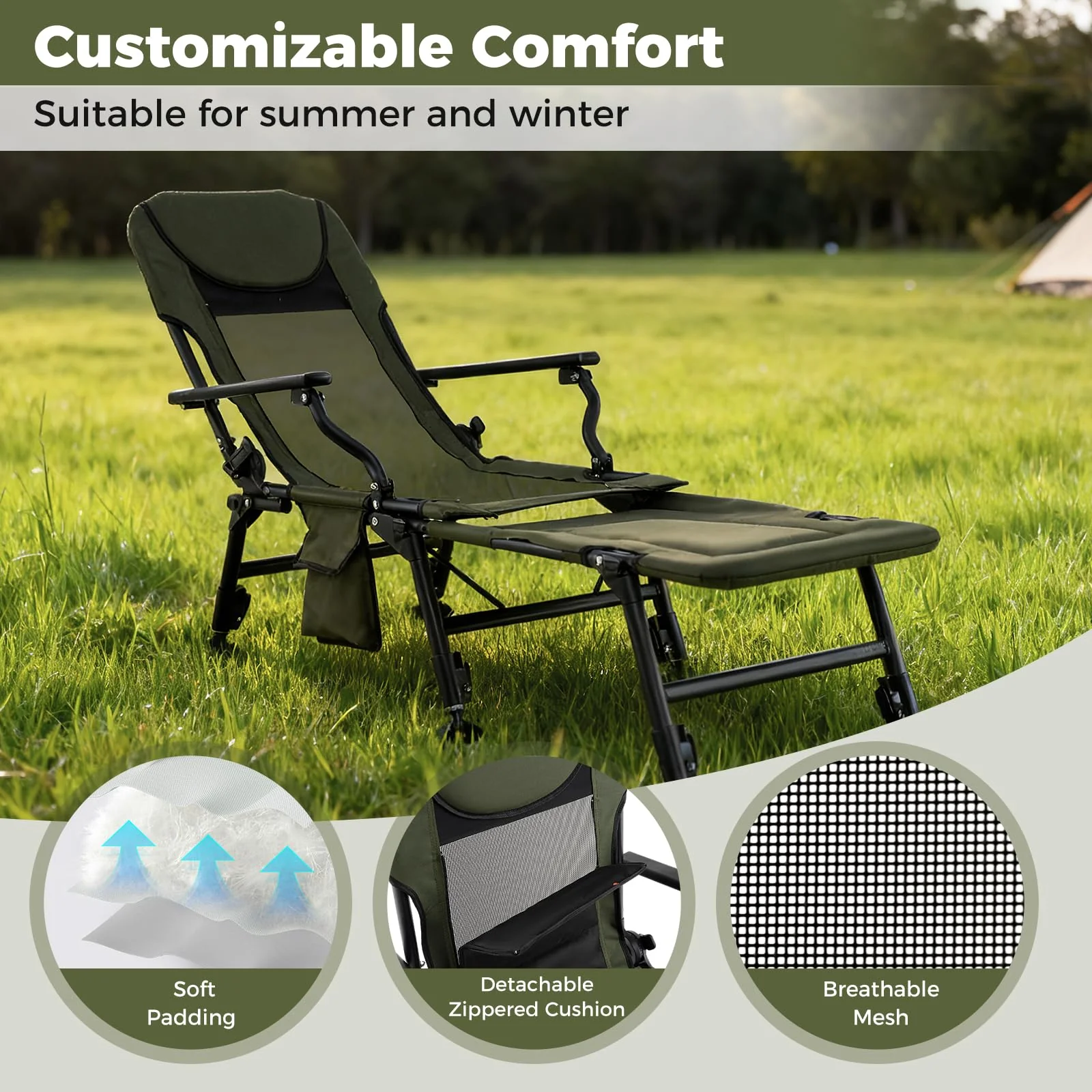 Goplus Oversized Foldable Fishing Chair for Adults with Detachable Footrest - Image 6