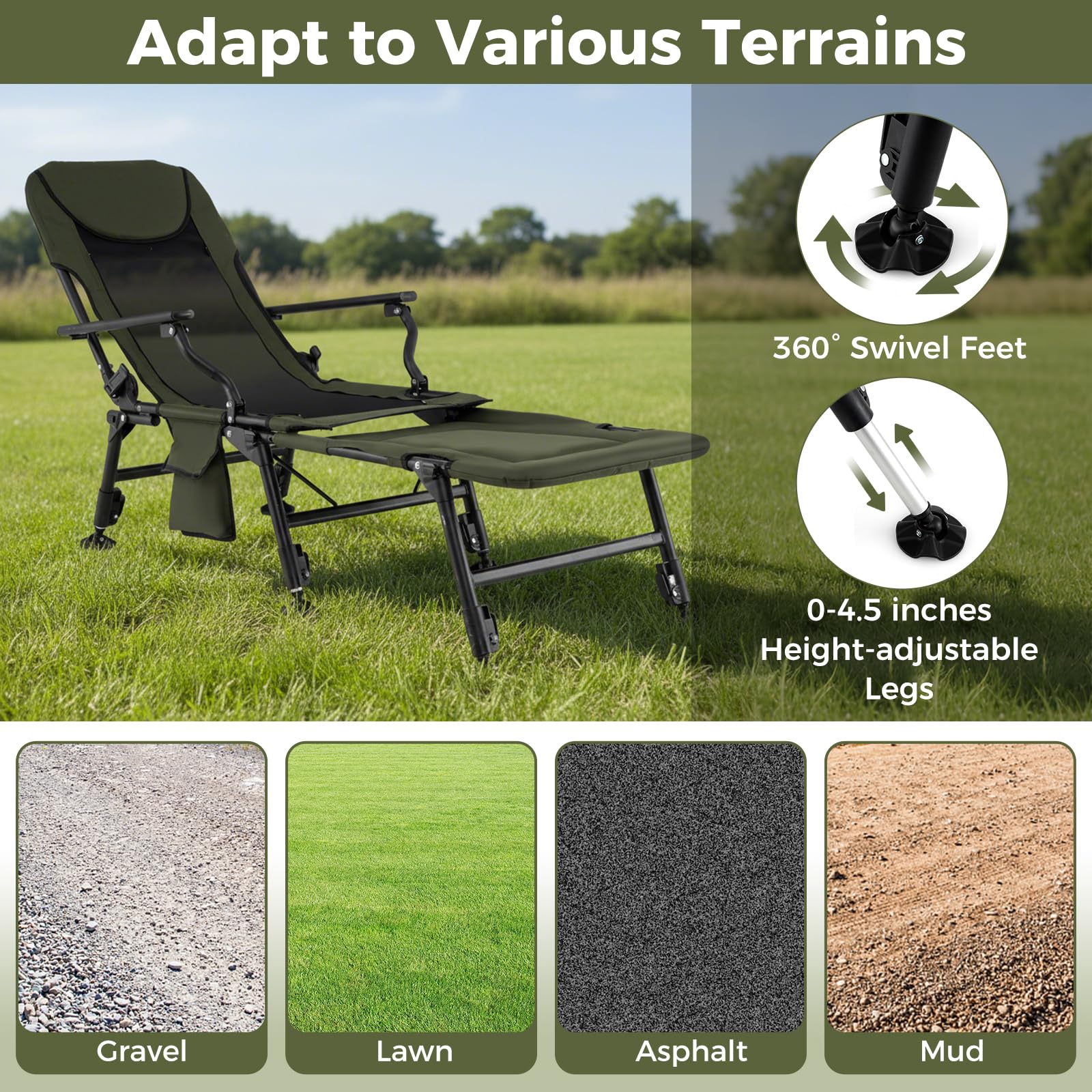 Goplus Oversized Foldable Fishing Chair for Adults with Detachable Footrest - Image 7