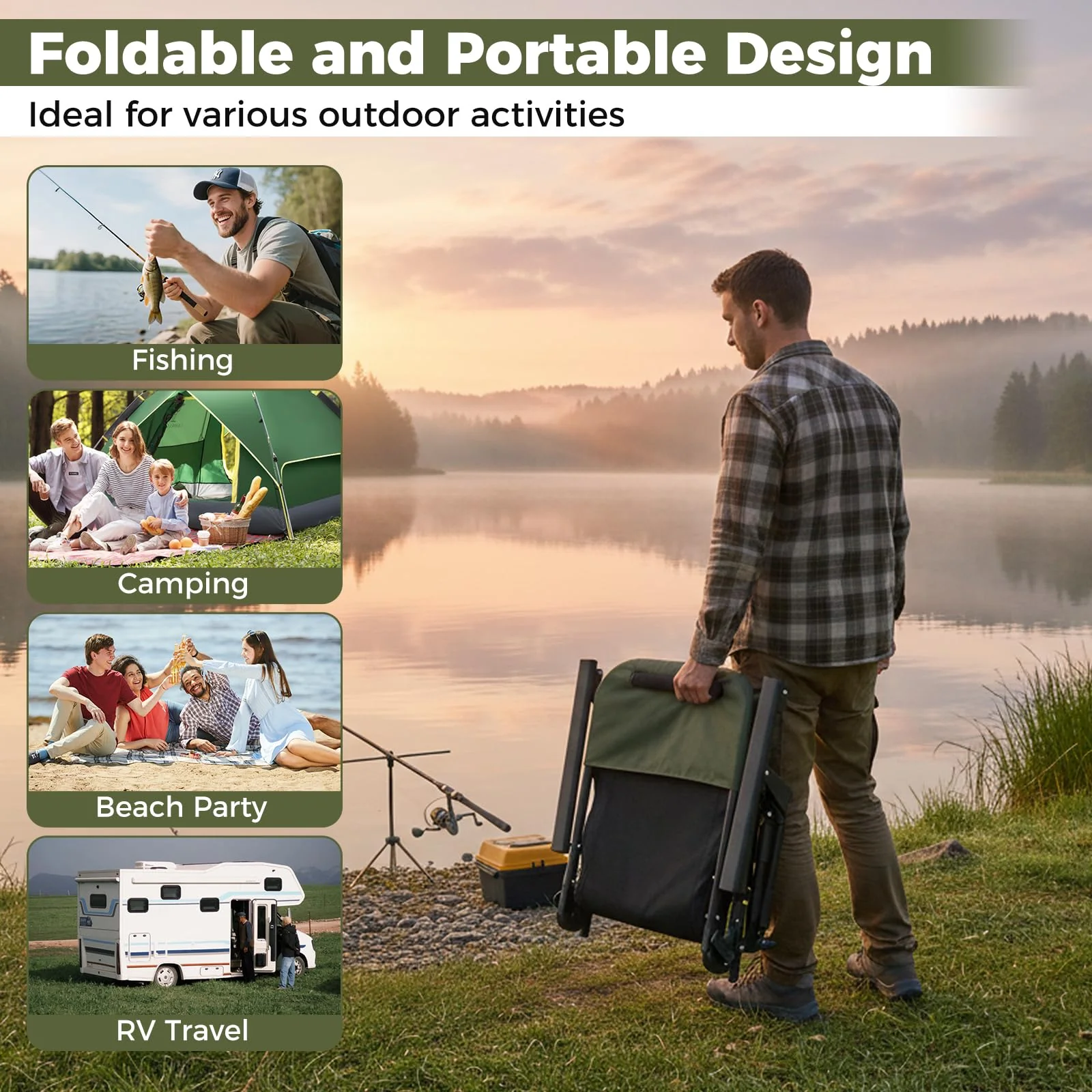 Goplus Oversized Foldable Fishing Chair for Adults with Detachable Footrest - Image 8