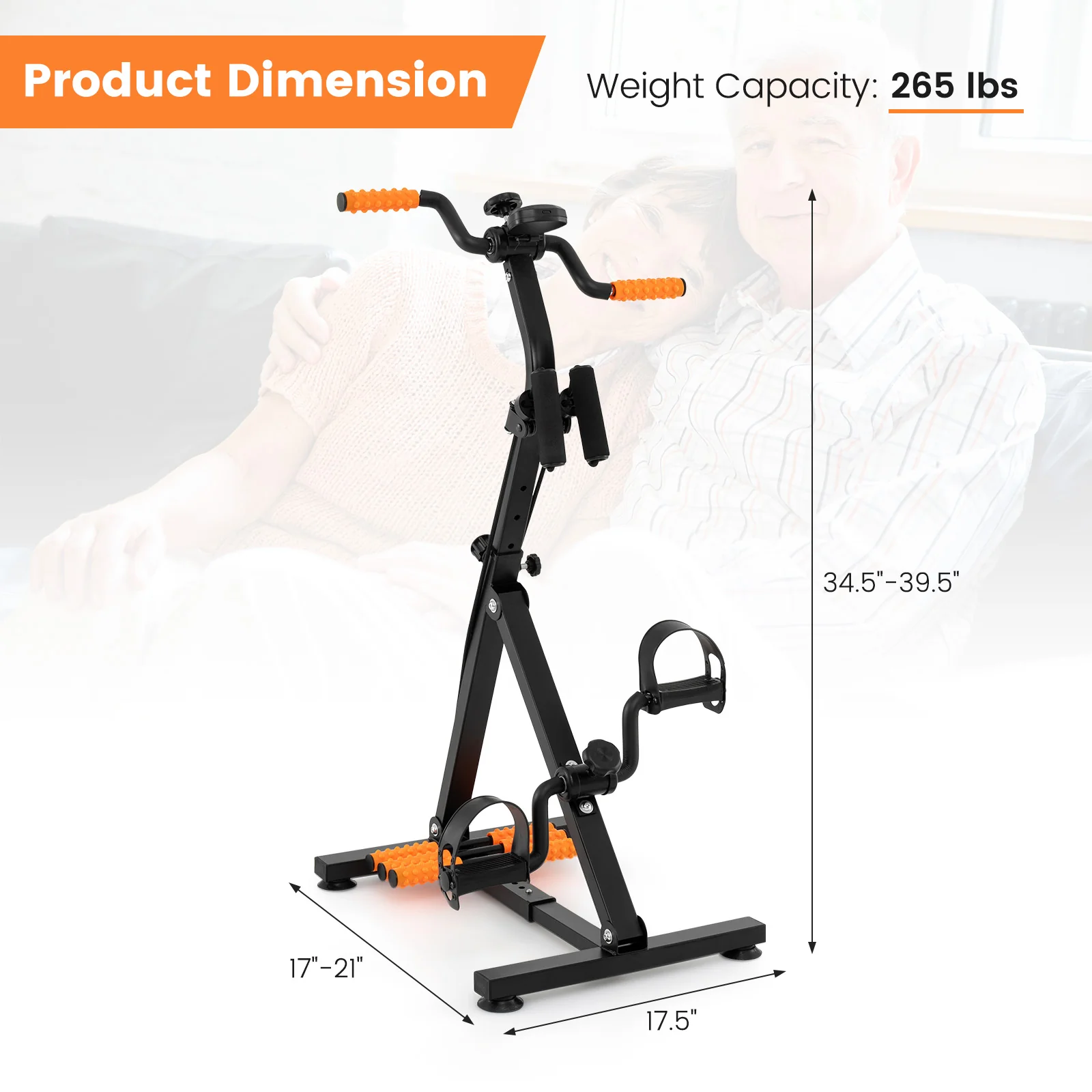 Goplus Pedal Exerciser for Seniors, Adjustable Hand Arm Leg Knee Exercise Equipment - Image 10
