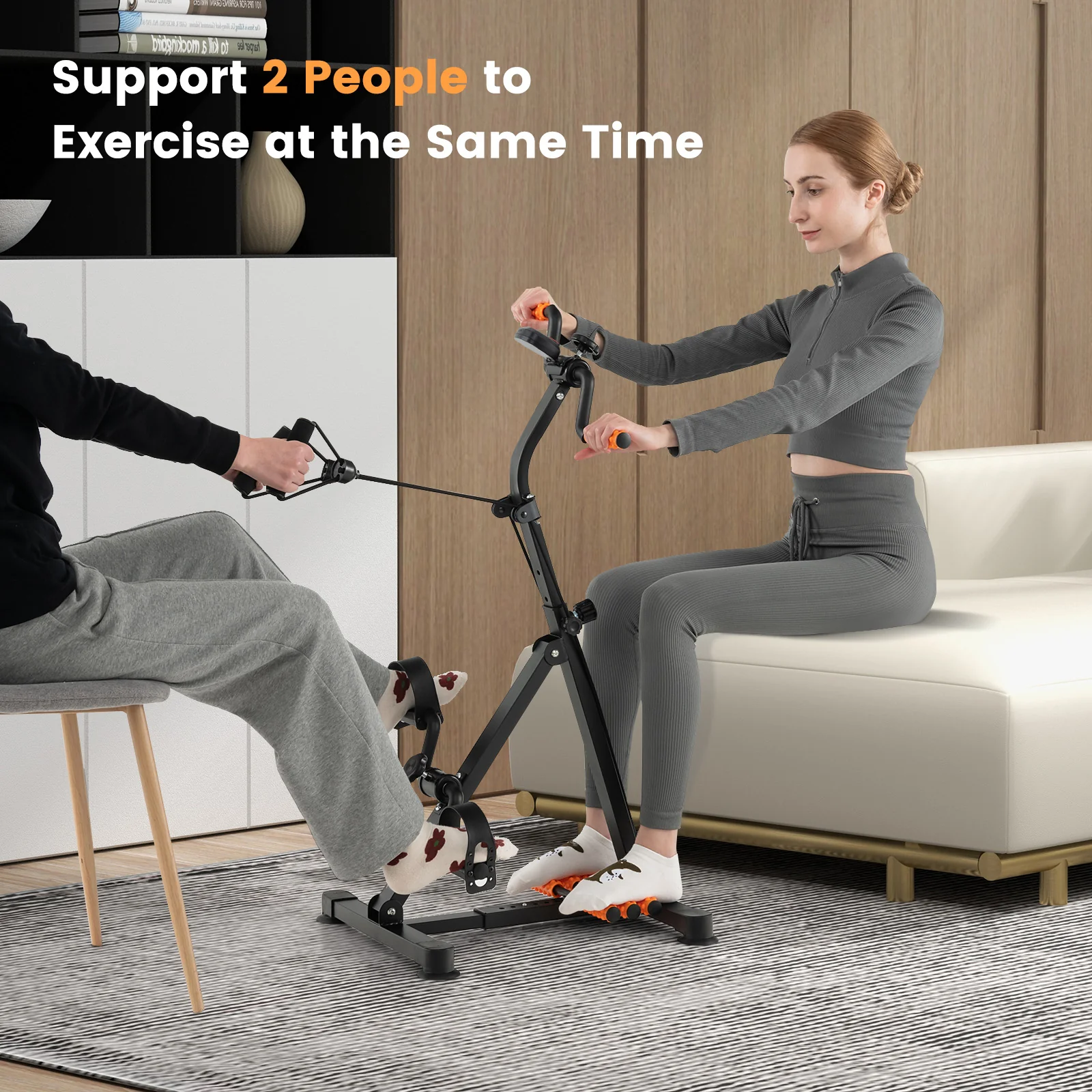 Goplus Pedal Exerciser for Seniors, Adjustable Hand Arm Leg Knee Exercise Equipment - Image 3