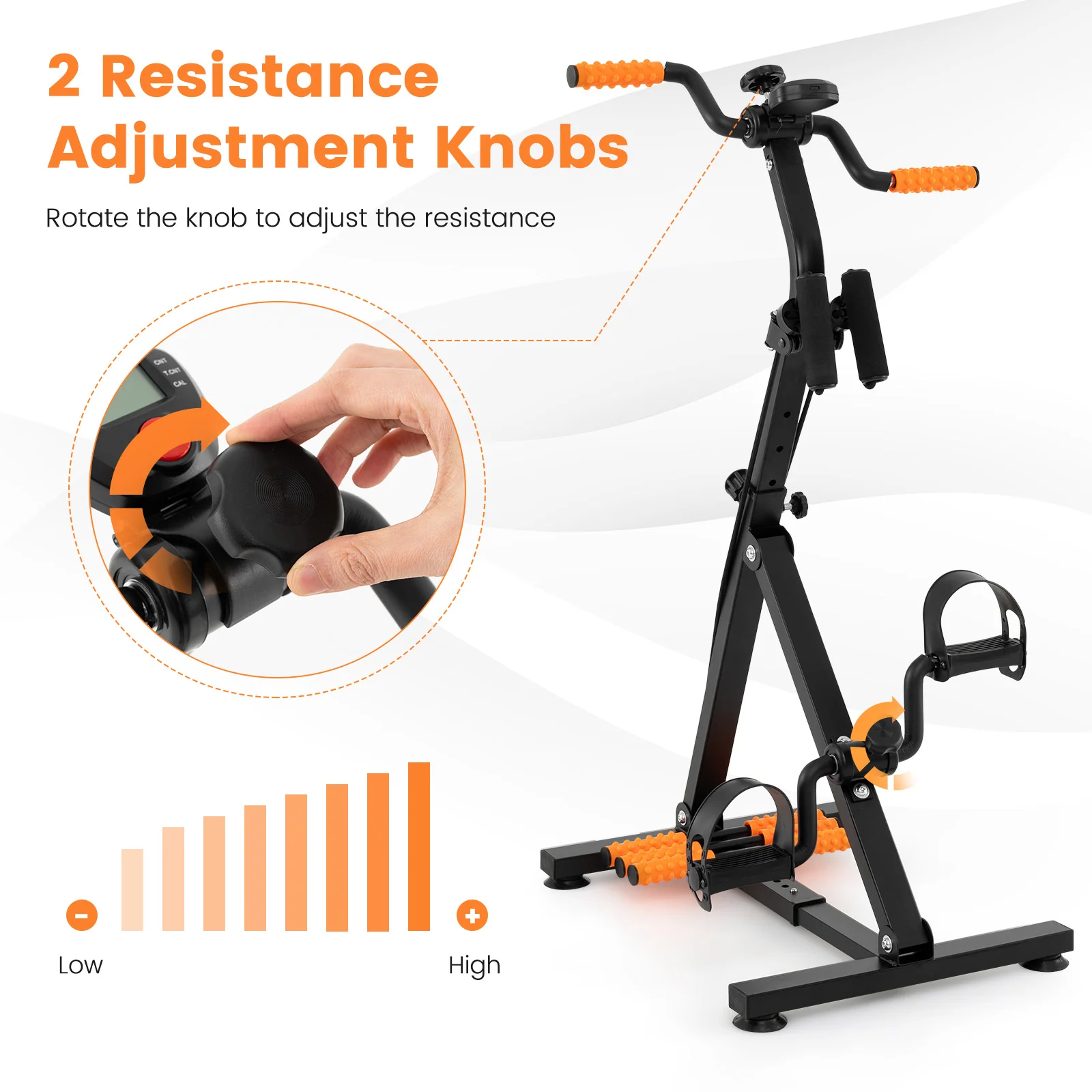 Goplus Pedal Exerciser for Seniors, Adjustable Hand Arm Leg Knee Exercise Equipment - Image 7