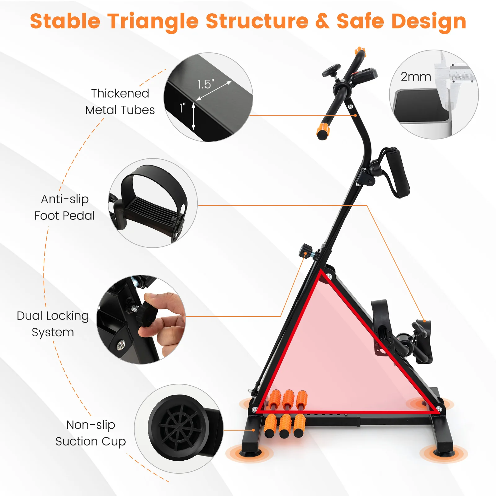 Goplus Pedal Exerciser for Seniors, Adjustable Hand Arm Leg Knee Exercise Equipment - Image 8