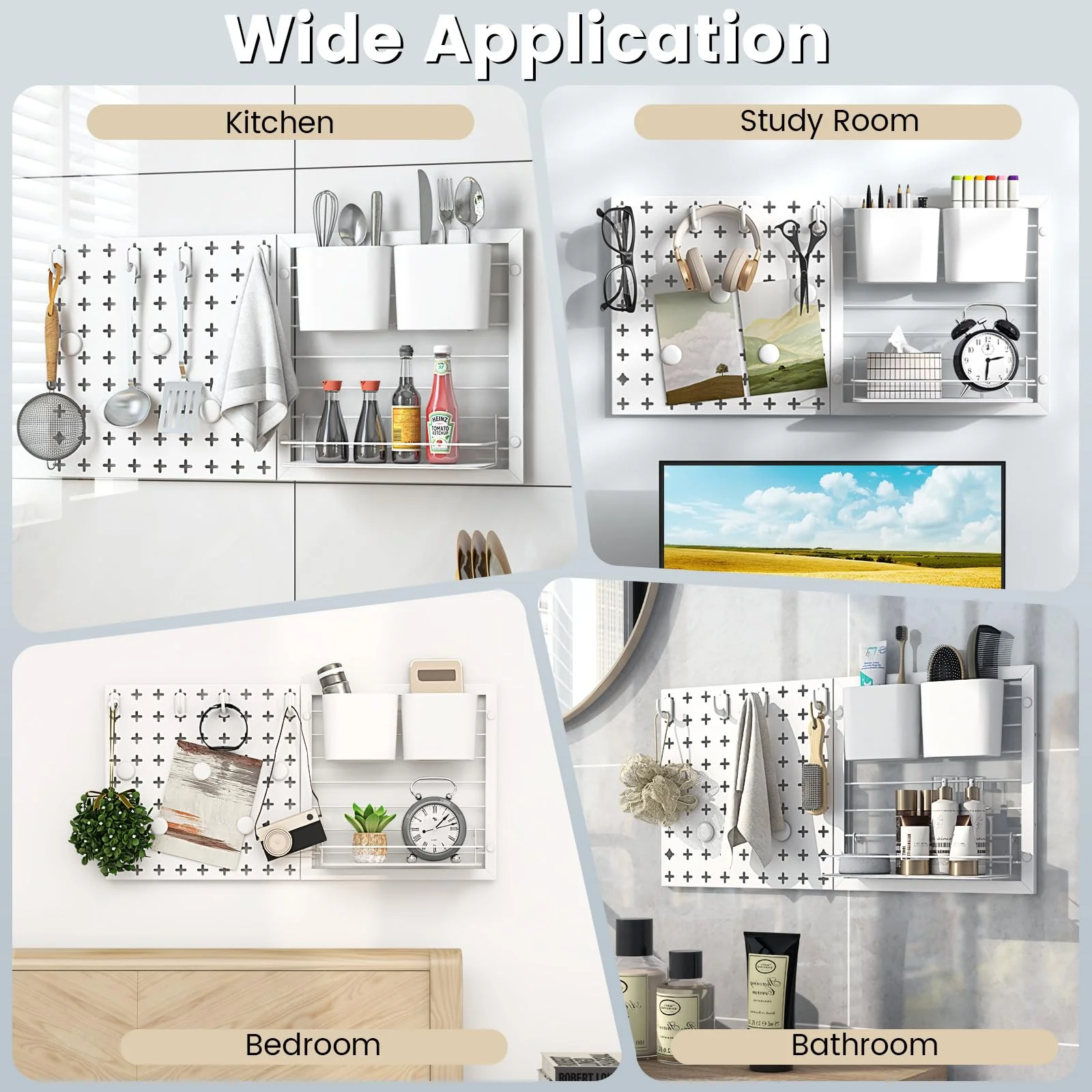 Goplus Peg Board, Metal Pegboard Kit with 2 Pegboard Panels - Image 7