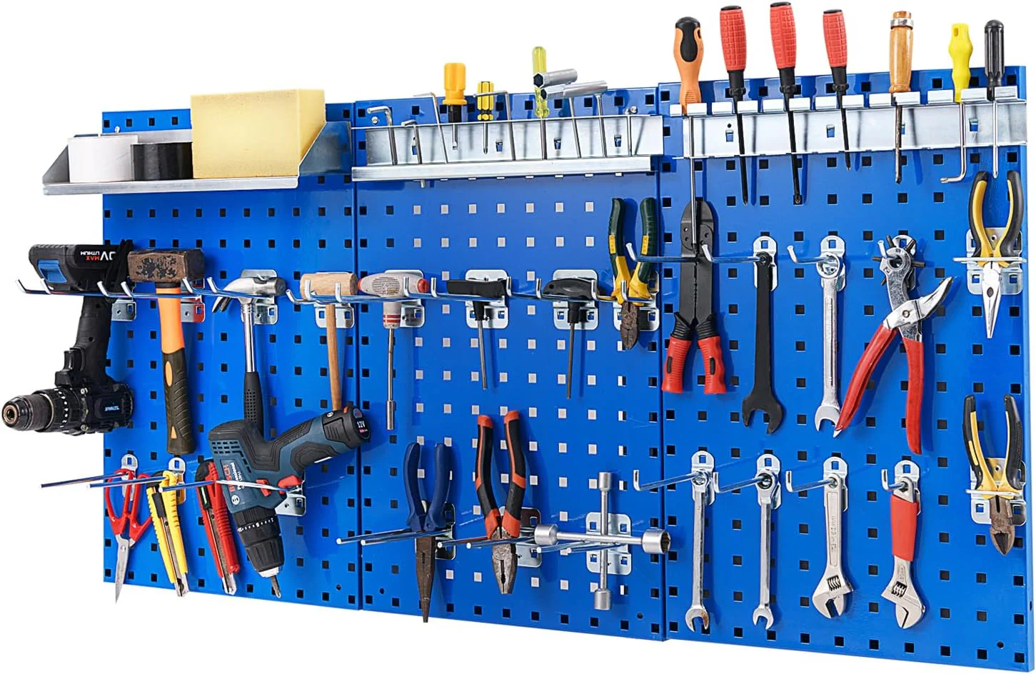 Goplus Pegboard Wall Organizer, 4ft Metal Garage Pegboard Tool Organizer - Image 10