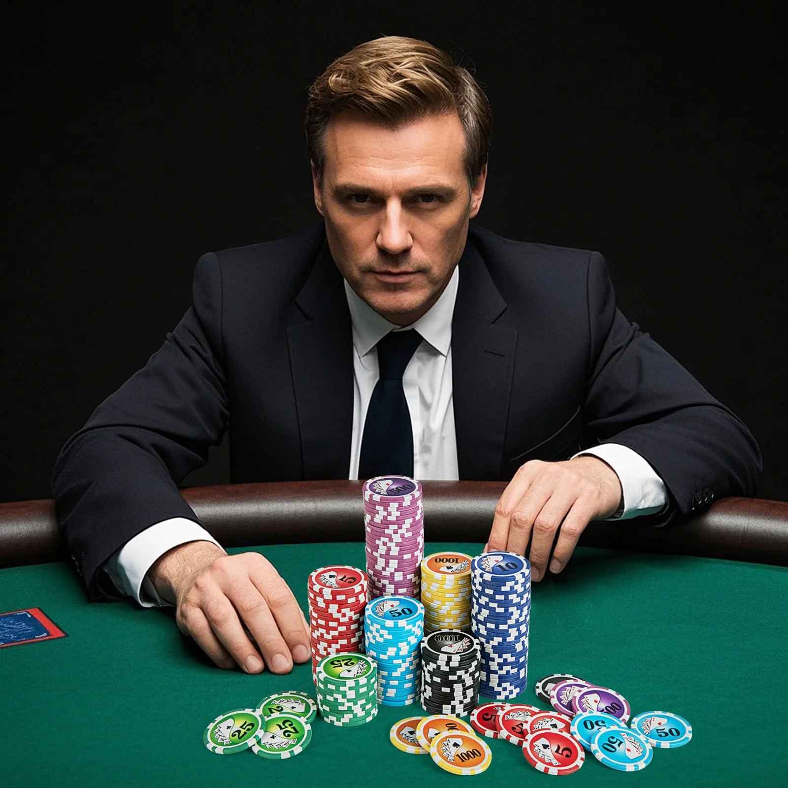 Goplus Poker Chip Set, Casino Poker Chips with 600 PCS Chips, 6 Decks Cards, Dealer Button - Image 8