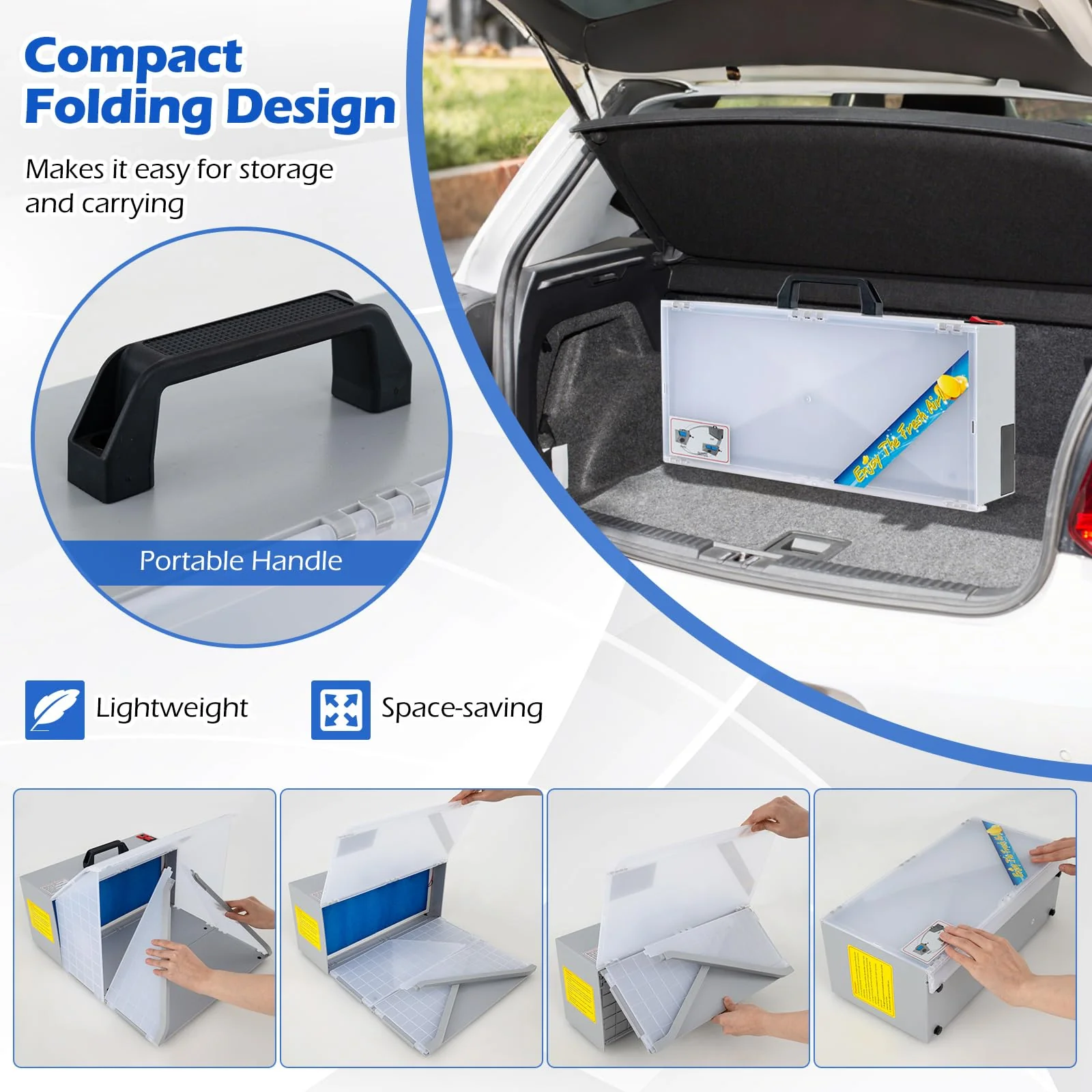 Goplus Portable Airbrush Spray Booth Kit Lighted Painting Station with 3 LED Lights - Image 6