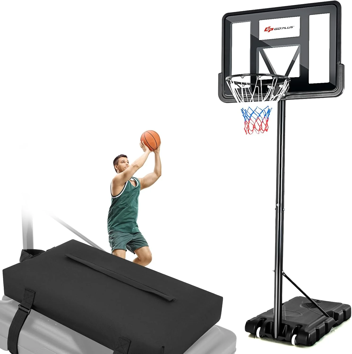 Goplus Portable Basketball Hoop Outdoor, 4.5FT-10FT Height Adjustable Basketball Goal System - Image 10