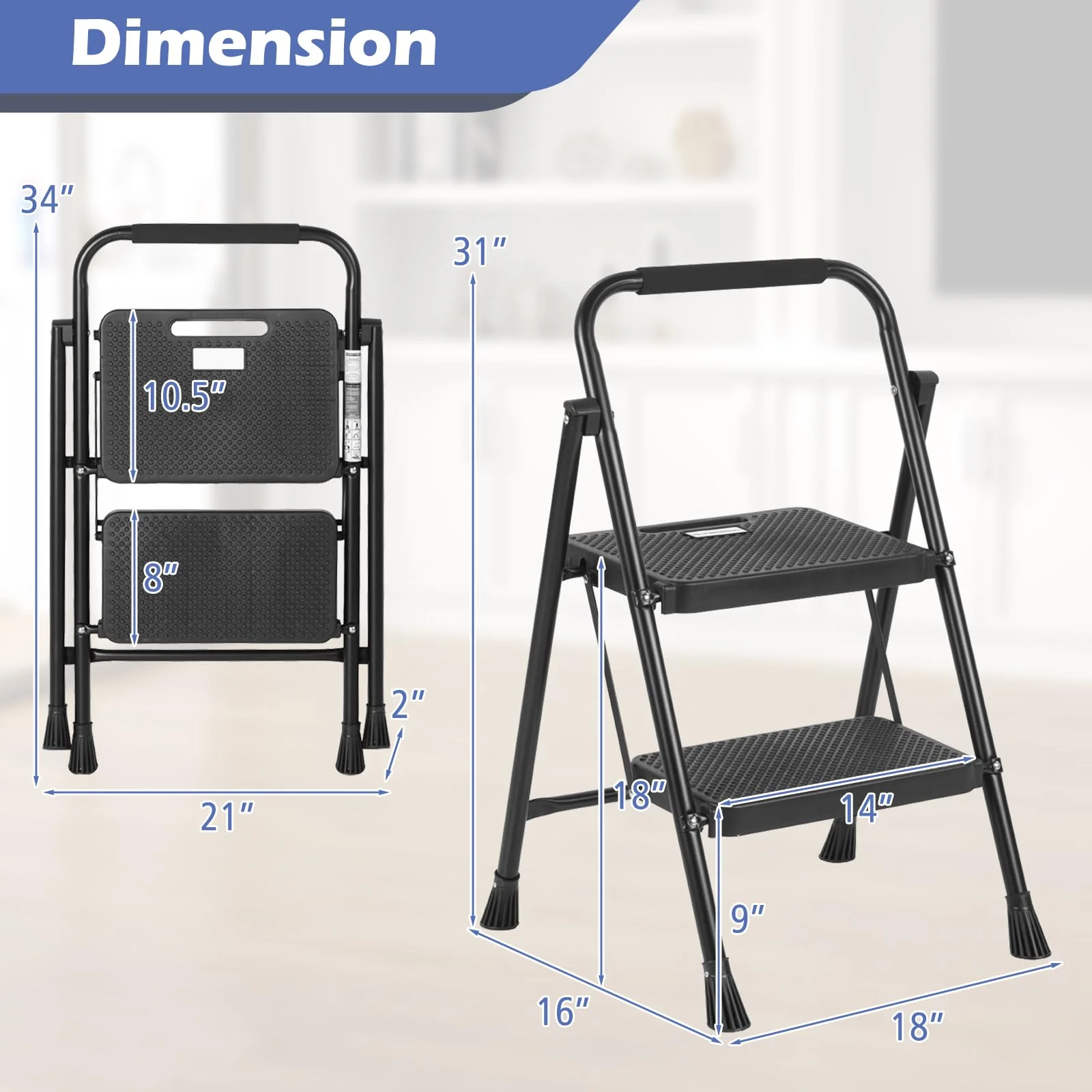 Goplus Portable & Lightweight Step Ladder - Image 2