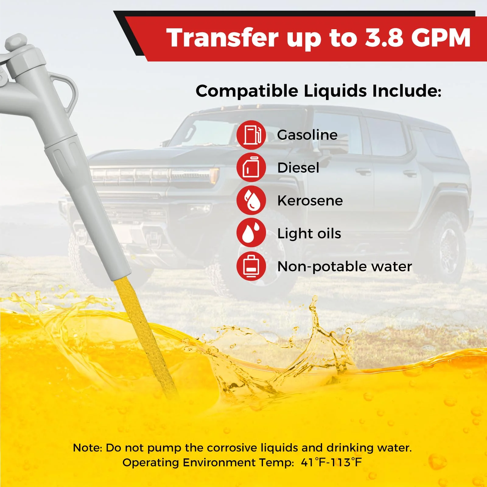 Goplus Power Battery Fuel Pump with Adjustable Flow Nozzle - Image 7