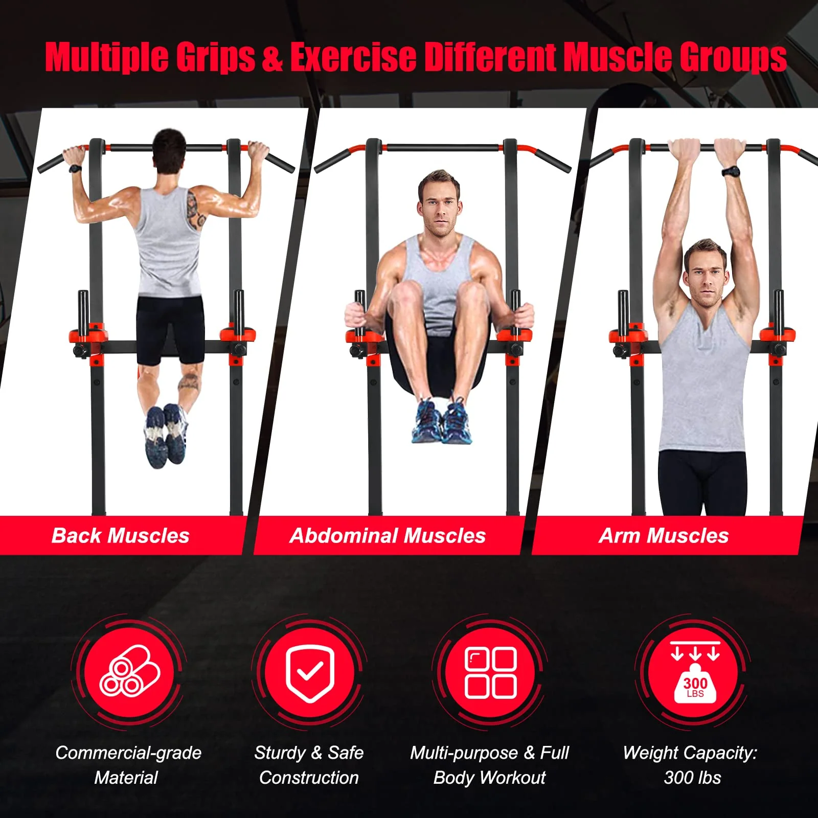 Goplus Power Tower Pull Up Bar Dip Station - Image 4