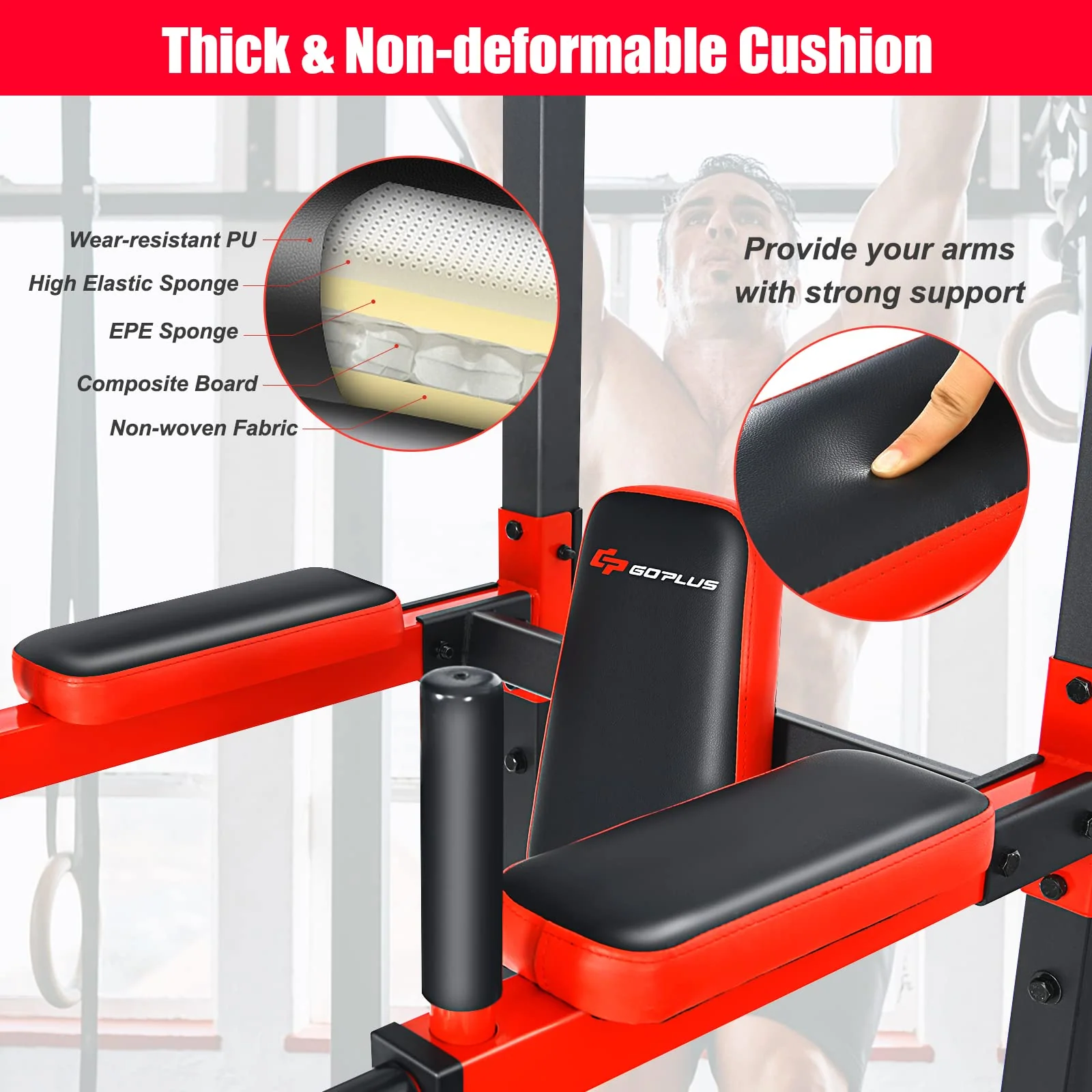 Goplus Power Tower Pull Up Bar Dip Station - Image 7