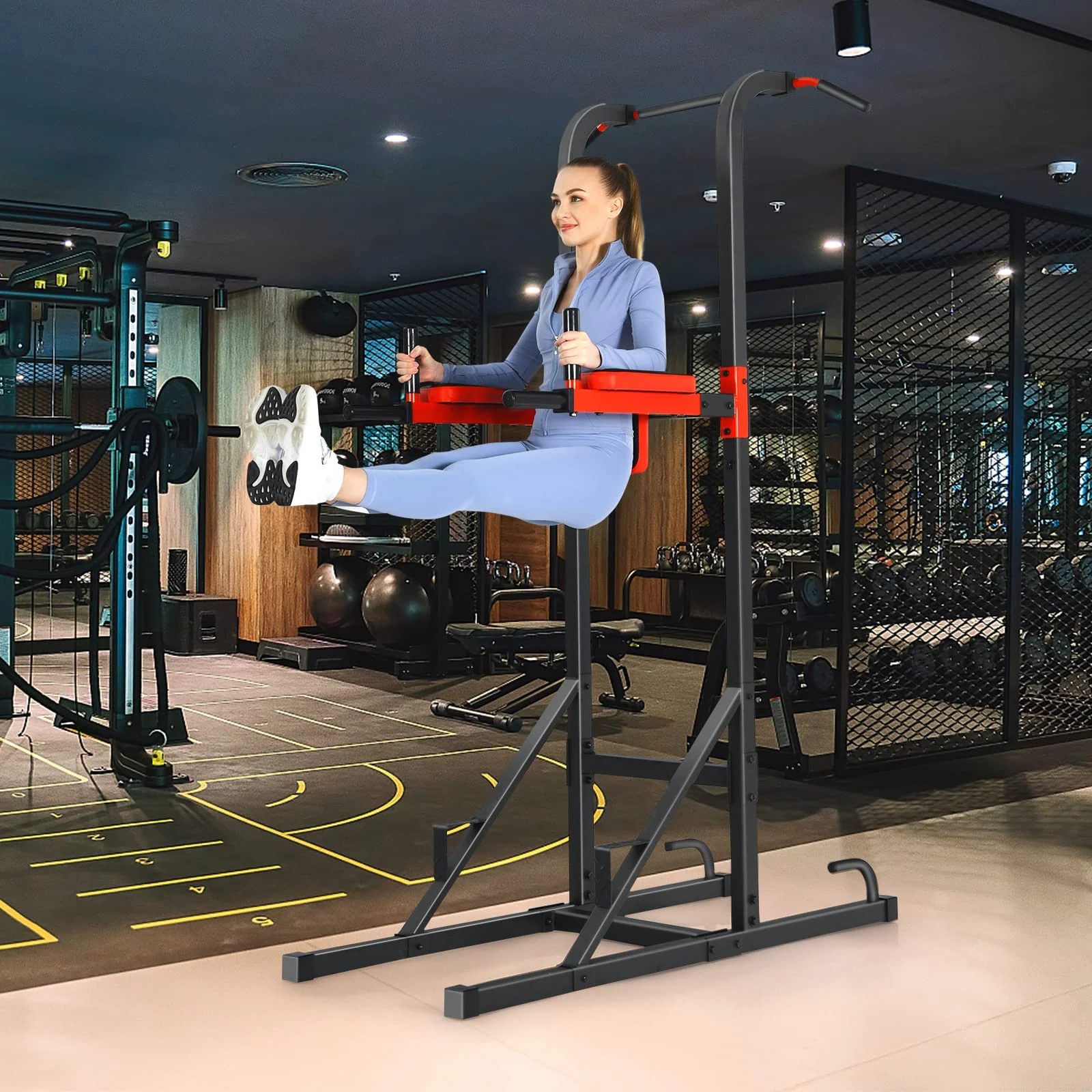Goplus Power Tower Pull Up Bar Dip Station - Image 8