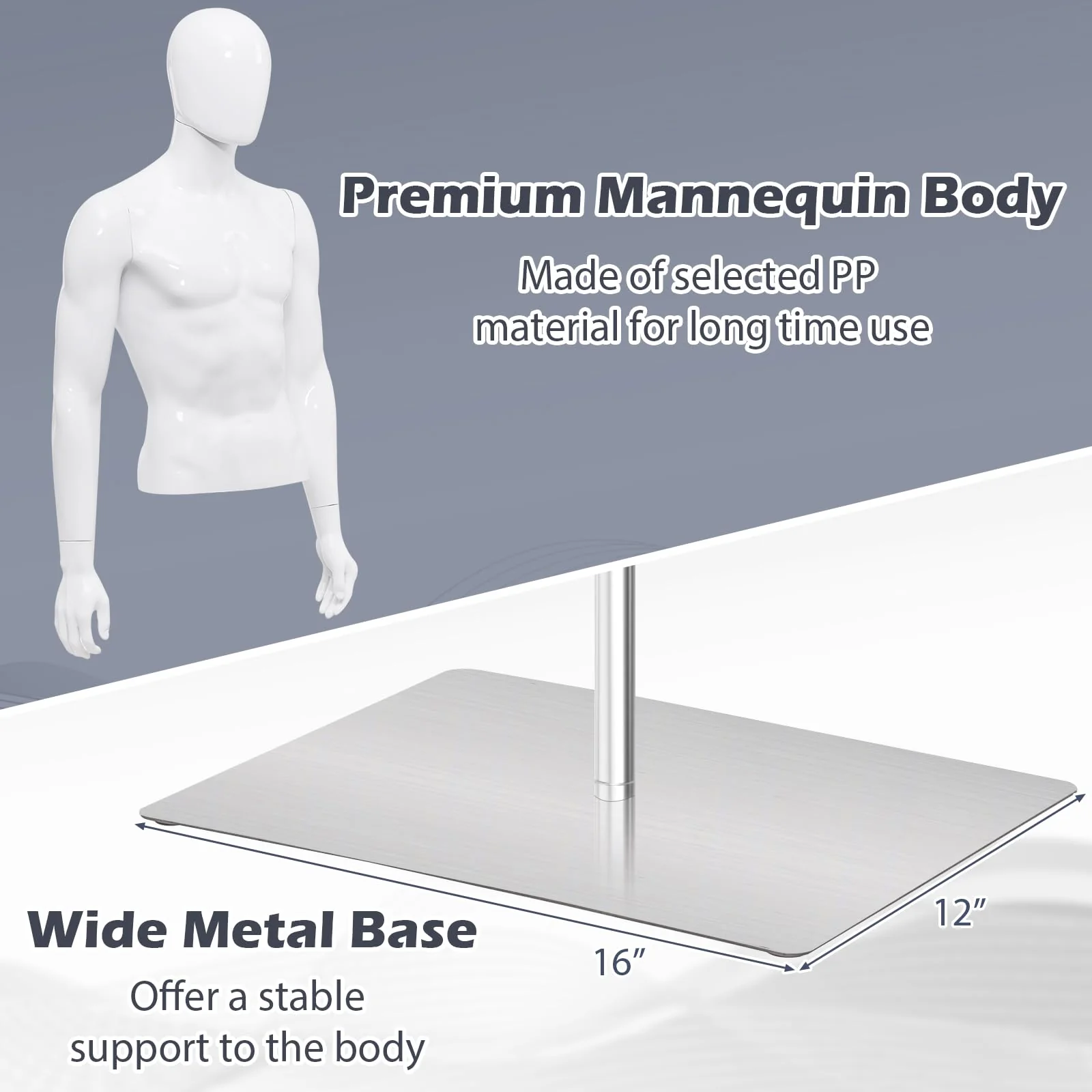 Goplus PP Men Model Mannequin Torso for Tailor Shop - Image 4