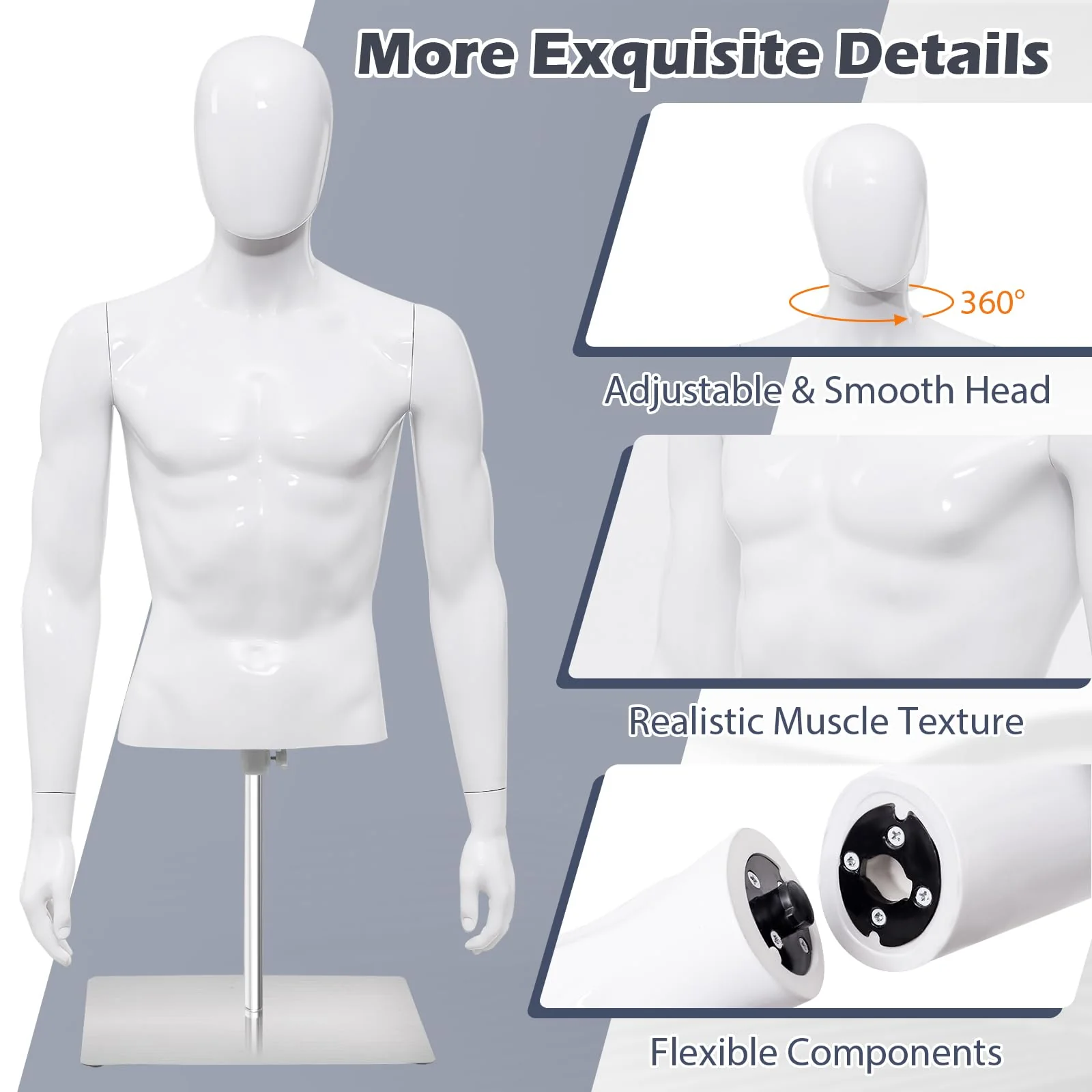 Goplus PP Men Model Mannequin Torso for Tailor Shop - Image 6